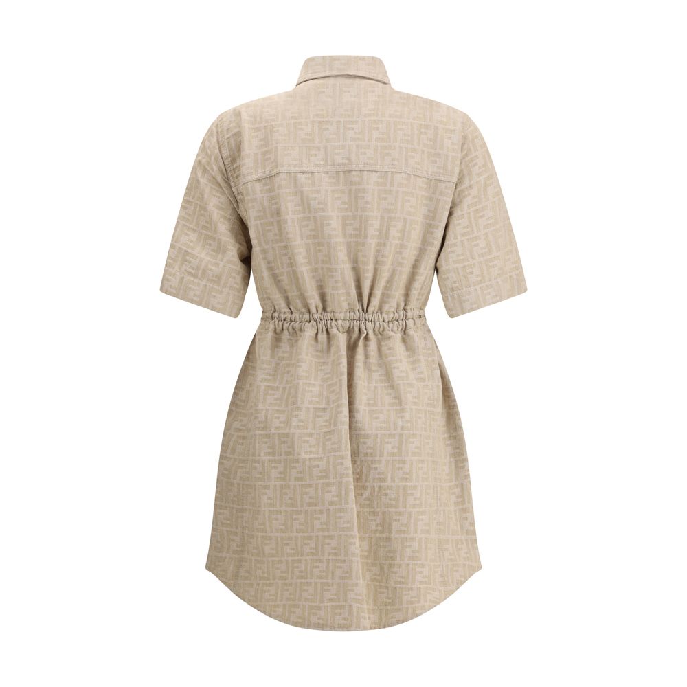 Fendi Beige Cotton Casual Dress Glam Steals
