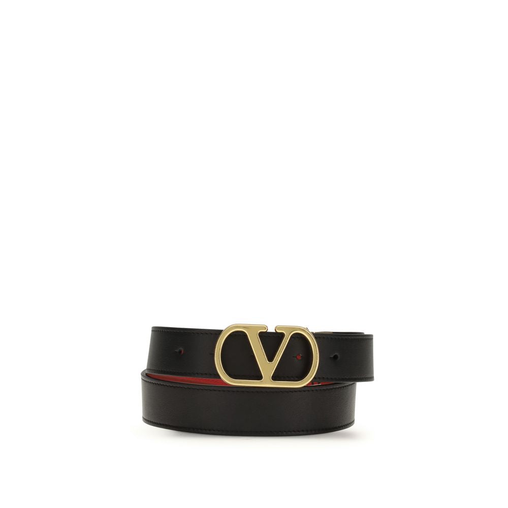 Valentino Garavani Black Calf Leather Bos Taurus Belt Glam Steals