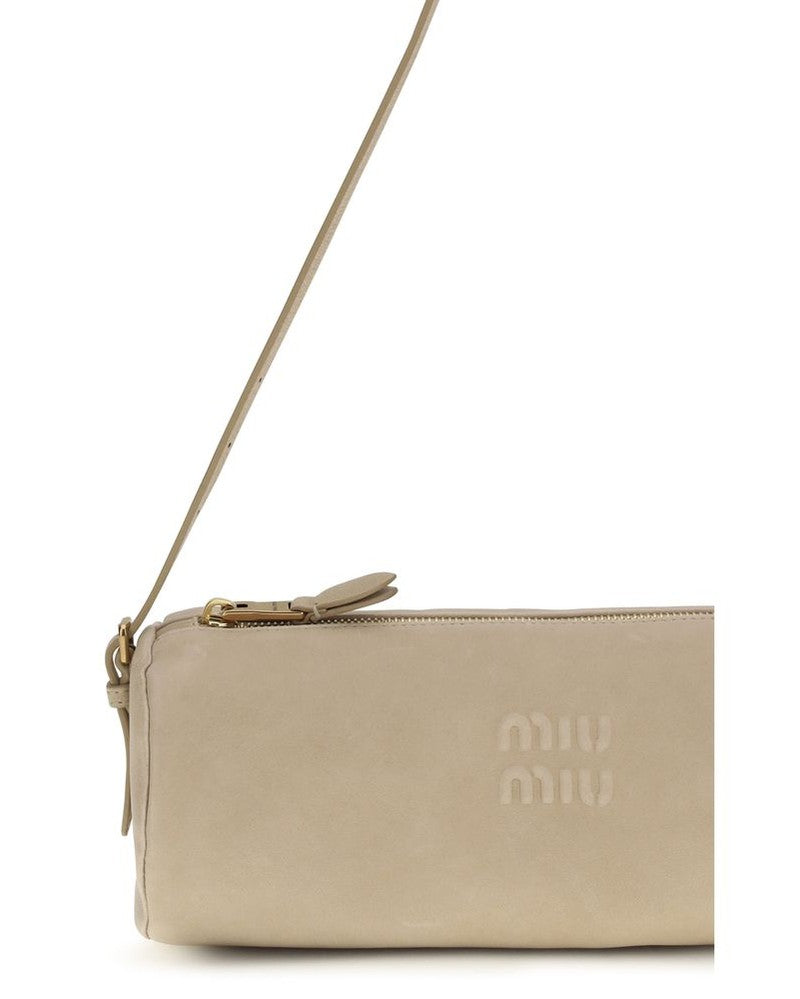 Miu Miu Beige Calf Leather Bos Taurus Shoulder Bag