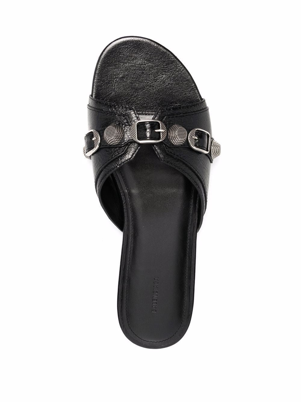 Balenciaga Cagole Leather Sandals