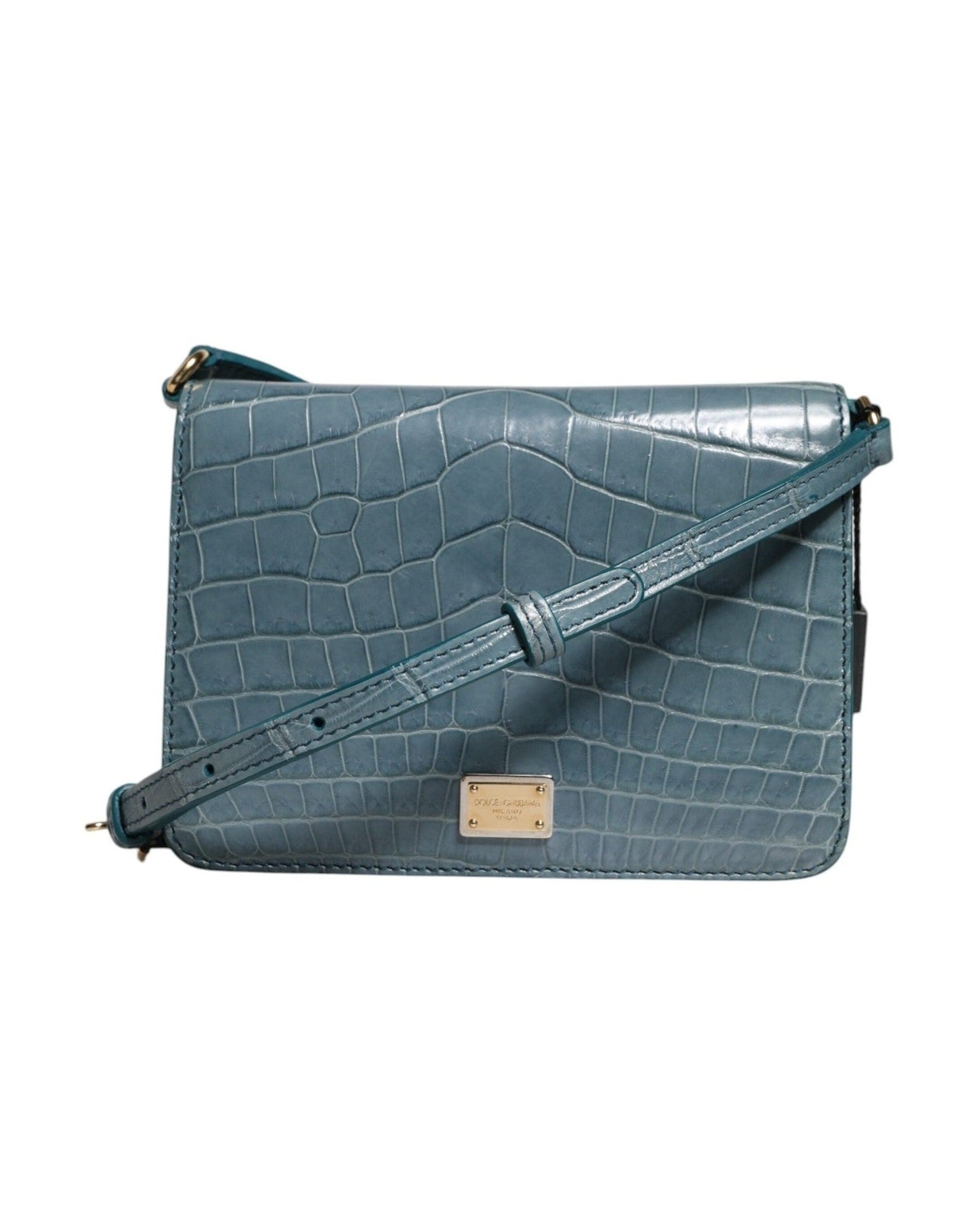 Dolce & Green Gabbana Leather Exotic Dg Plaque Crossbody Mini Bag Glam Steals