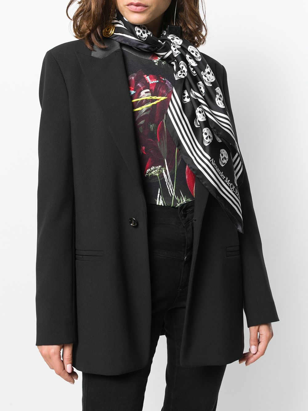 Alexander Mcqueen Black Scarfs