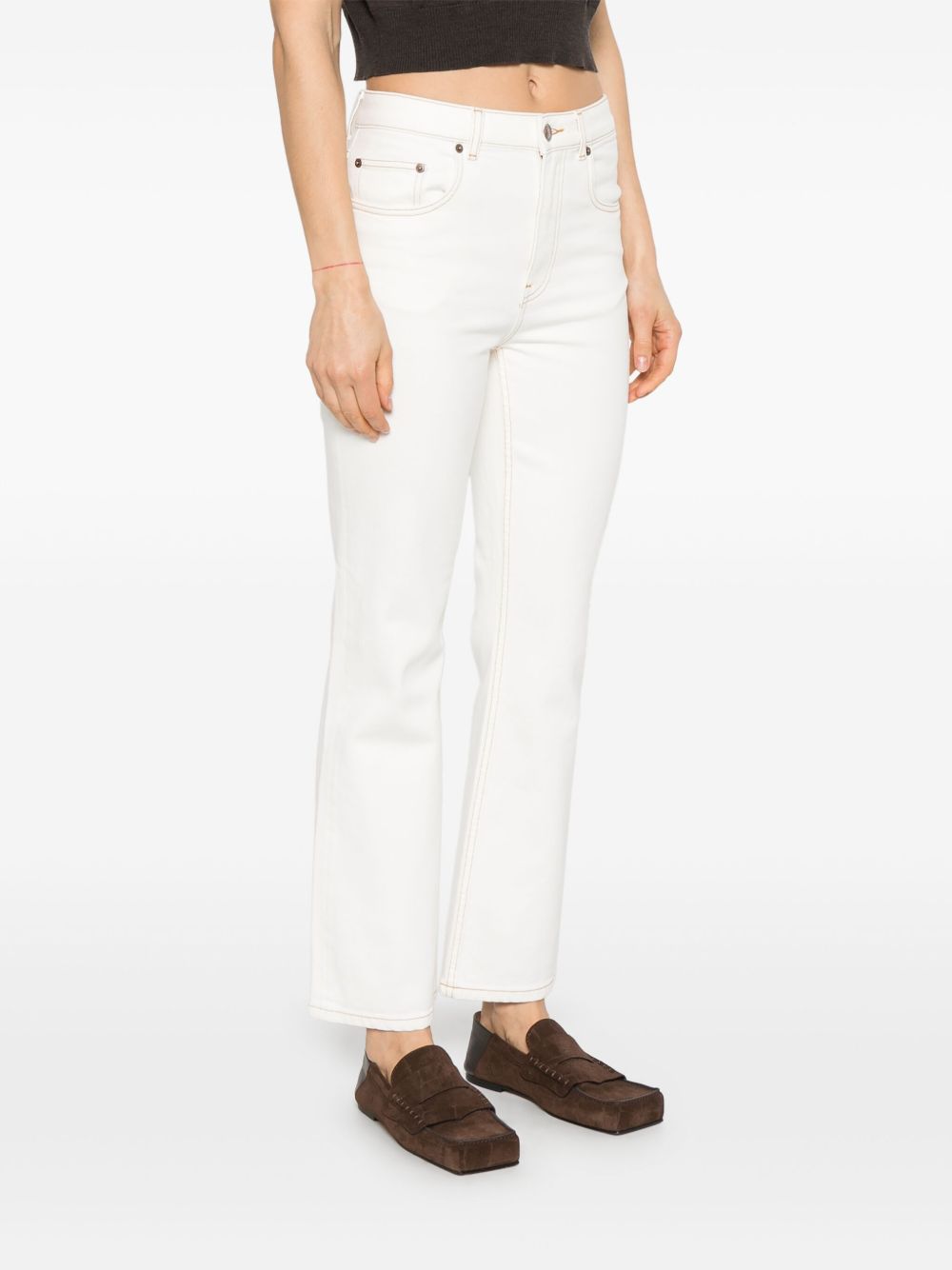 Tory Burch Denim Jeans White - Bottoms - For Women - GlamSteals