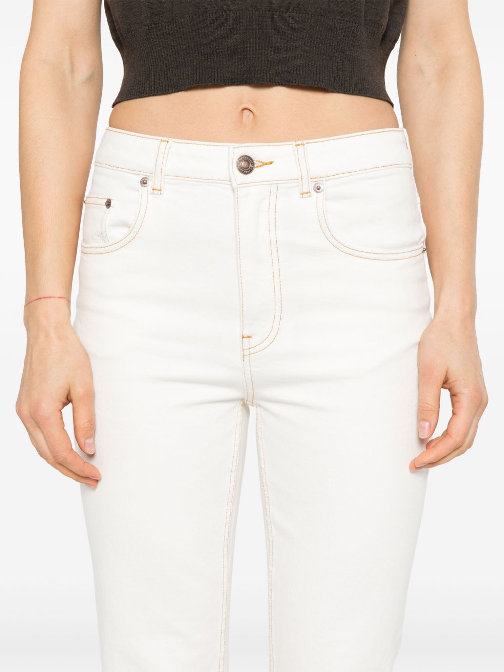 Tory Burch Denim Jeans White - Bottoms - For Women - GlamSteals