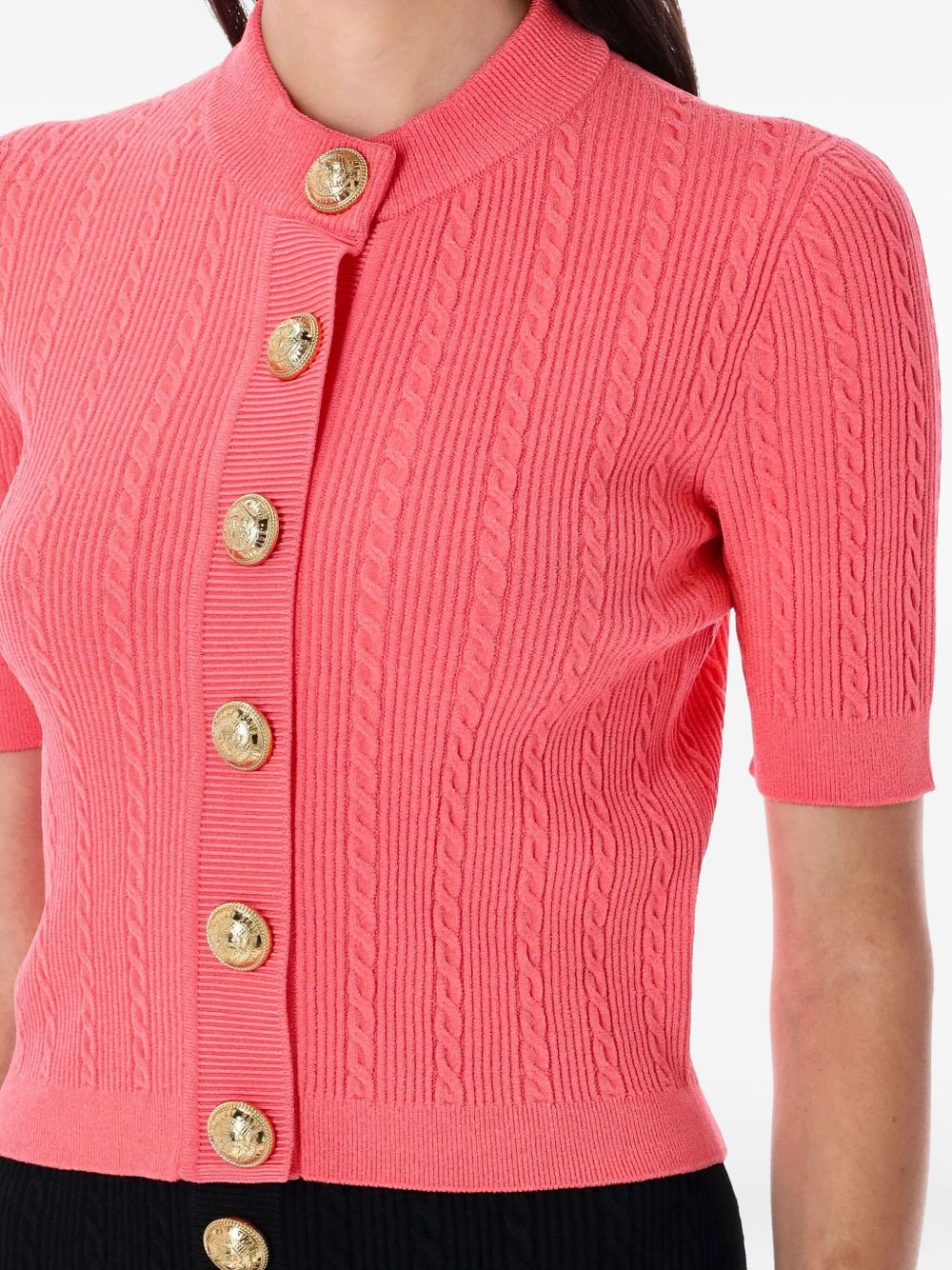Balmain Cable Knit Buttoned Cardigan Glam Steals