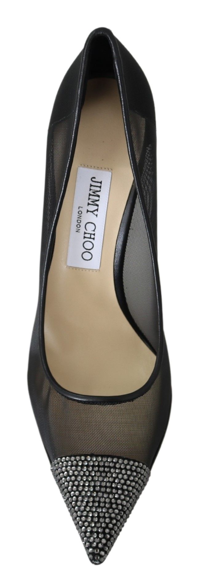 Jimmy Choo Black Mesh Elegant Crystal Pumps