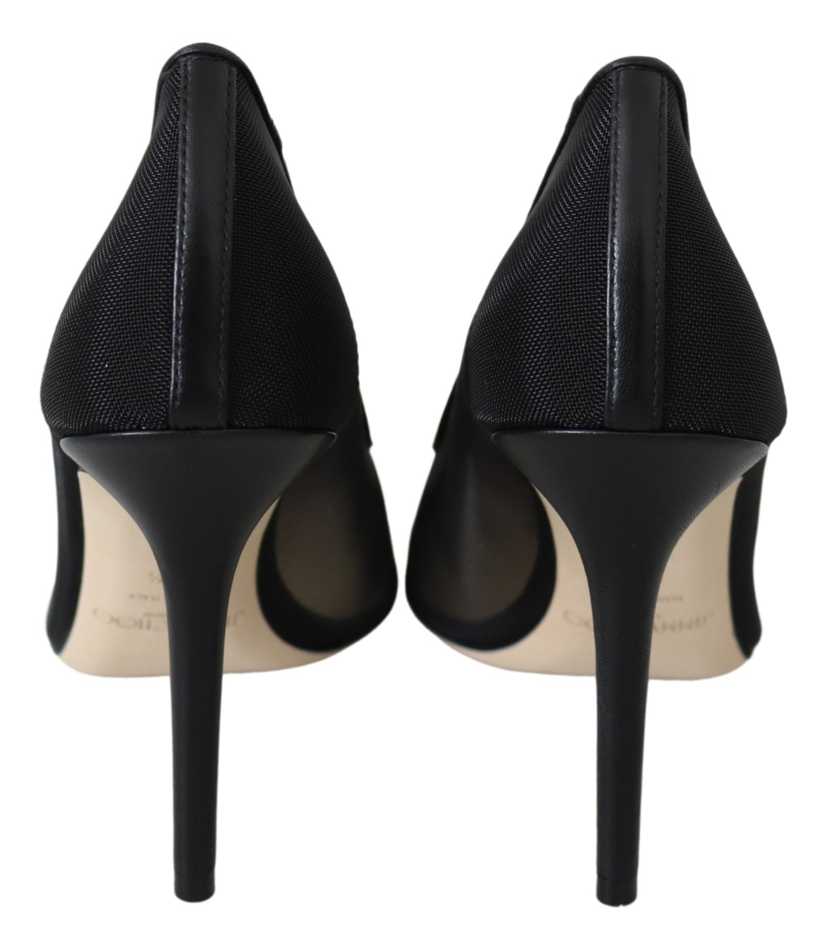 Jimmy Choo Black Mesh Elegant Crystal Pumps