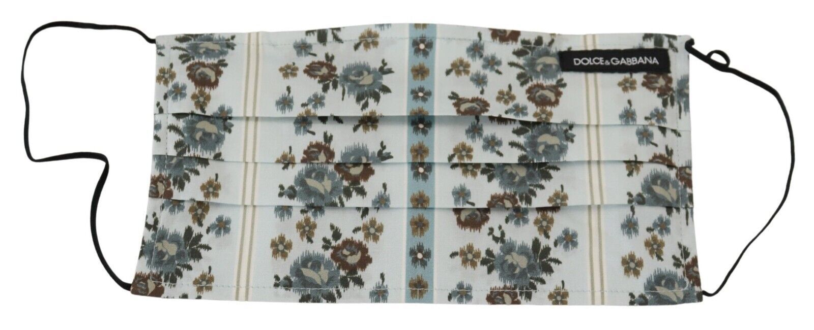 Dolce & Gabbana Chic Floral Pleated Cotton Face White Mask