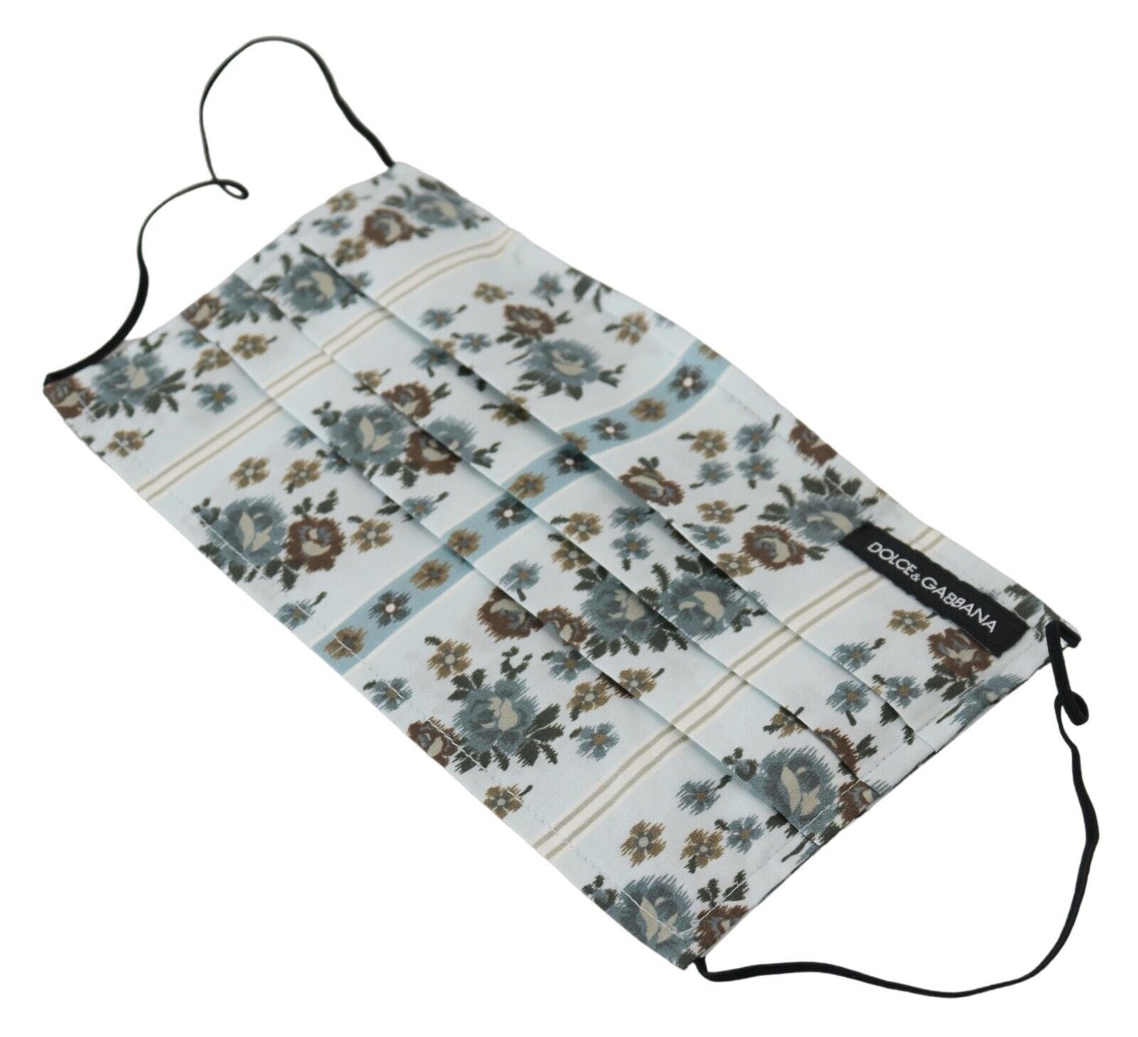 Dolce & Gabbana Chic Floral Pleated Cotton Face White Mask