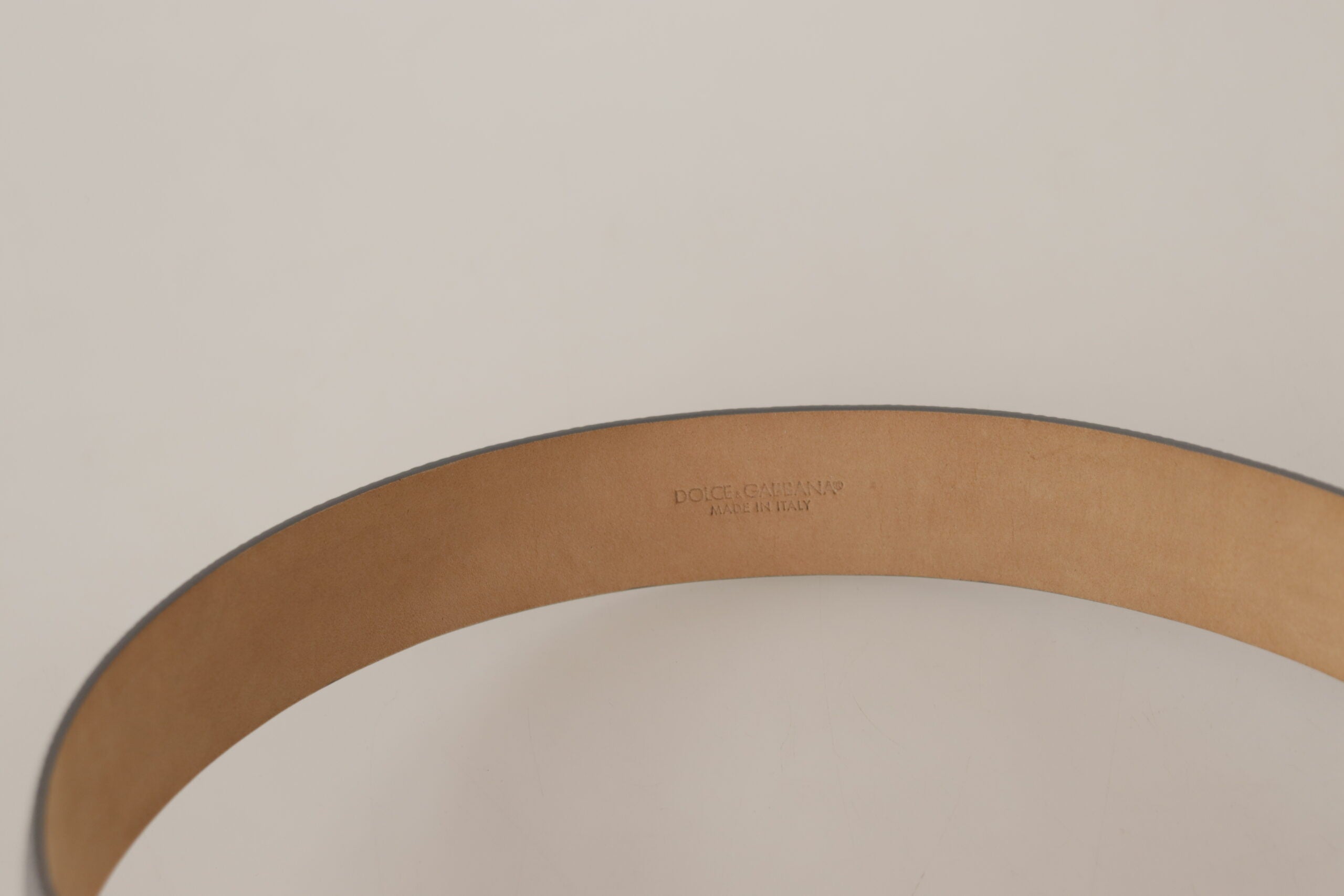 Dolce & Gabbana Silver Metallic Leather Metal Waist Buckle Belt