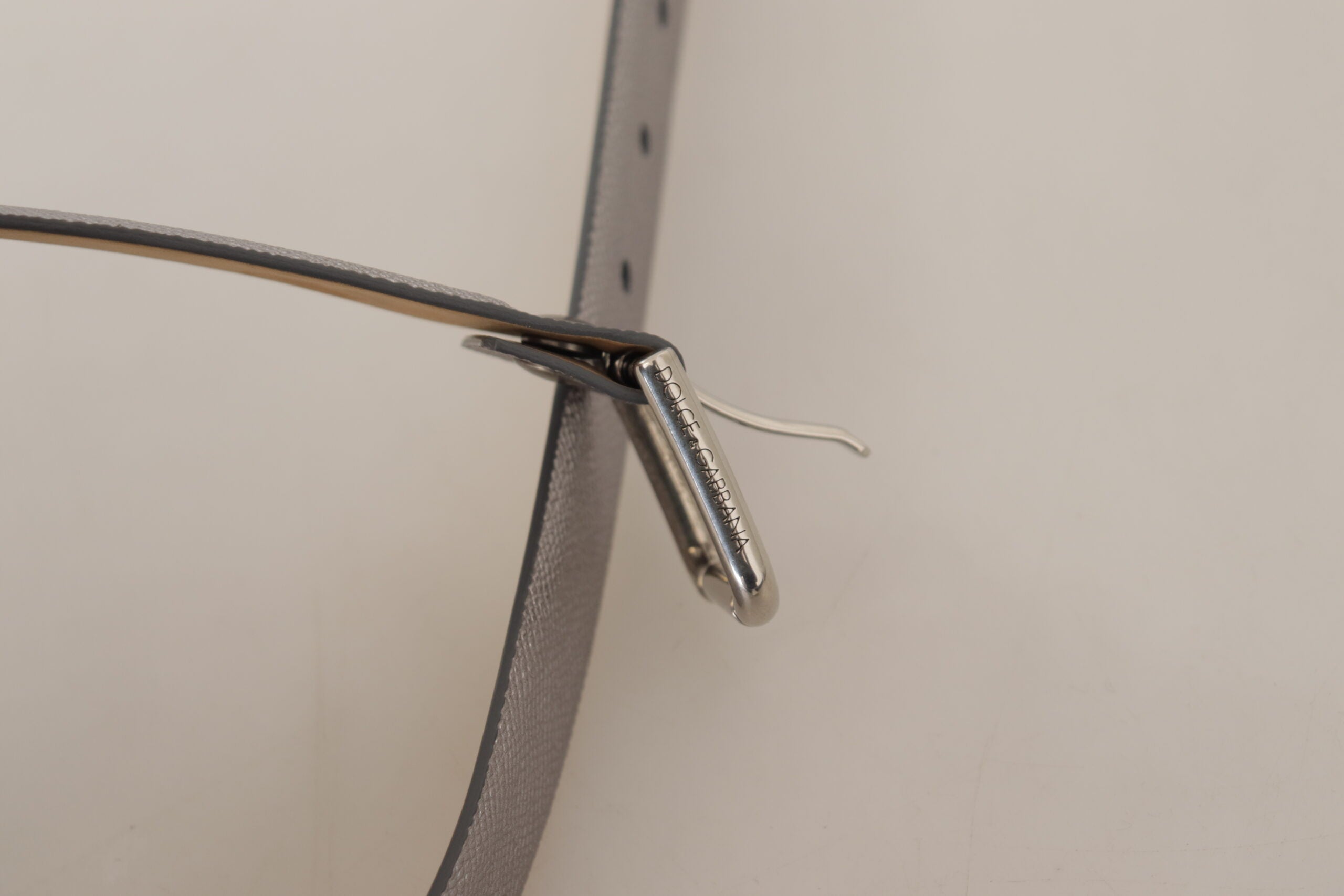 Dolce & Gabbana Silver Metallic Leather Metal Waist Buckle Belt