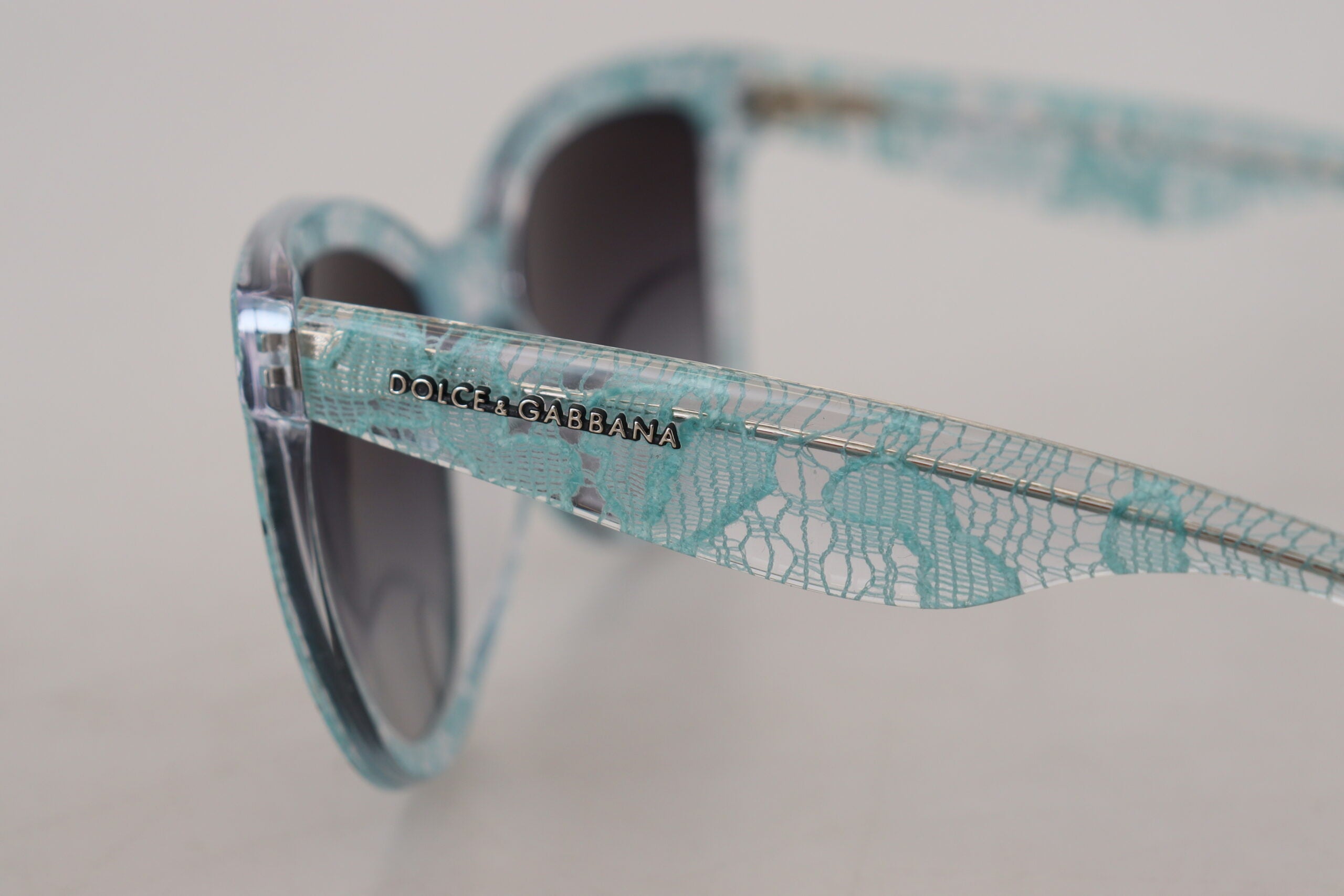 Dolce & Gabbana Blue Crystal Acetate Butterfly Sunglasses