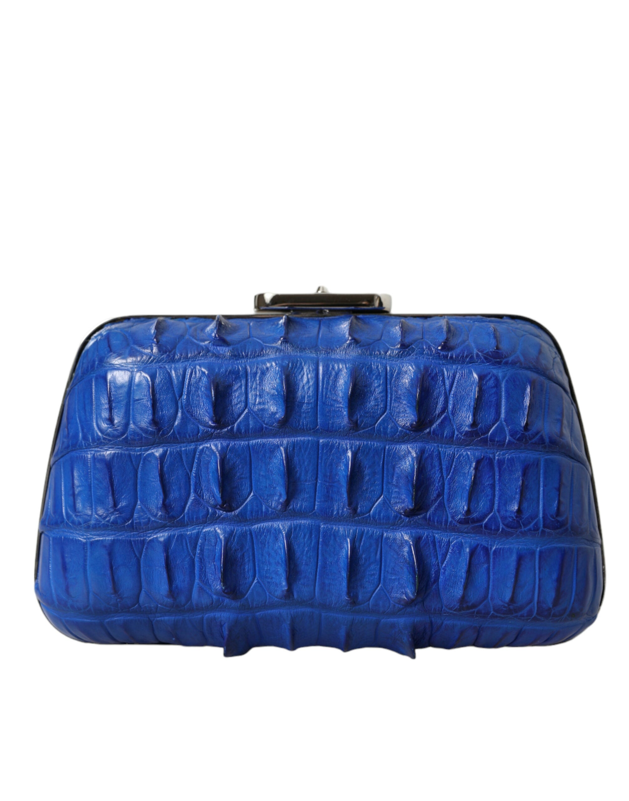 Balenciaga Electric Crocodile Skin Blue Clutch