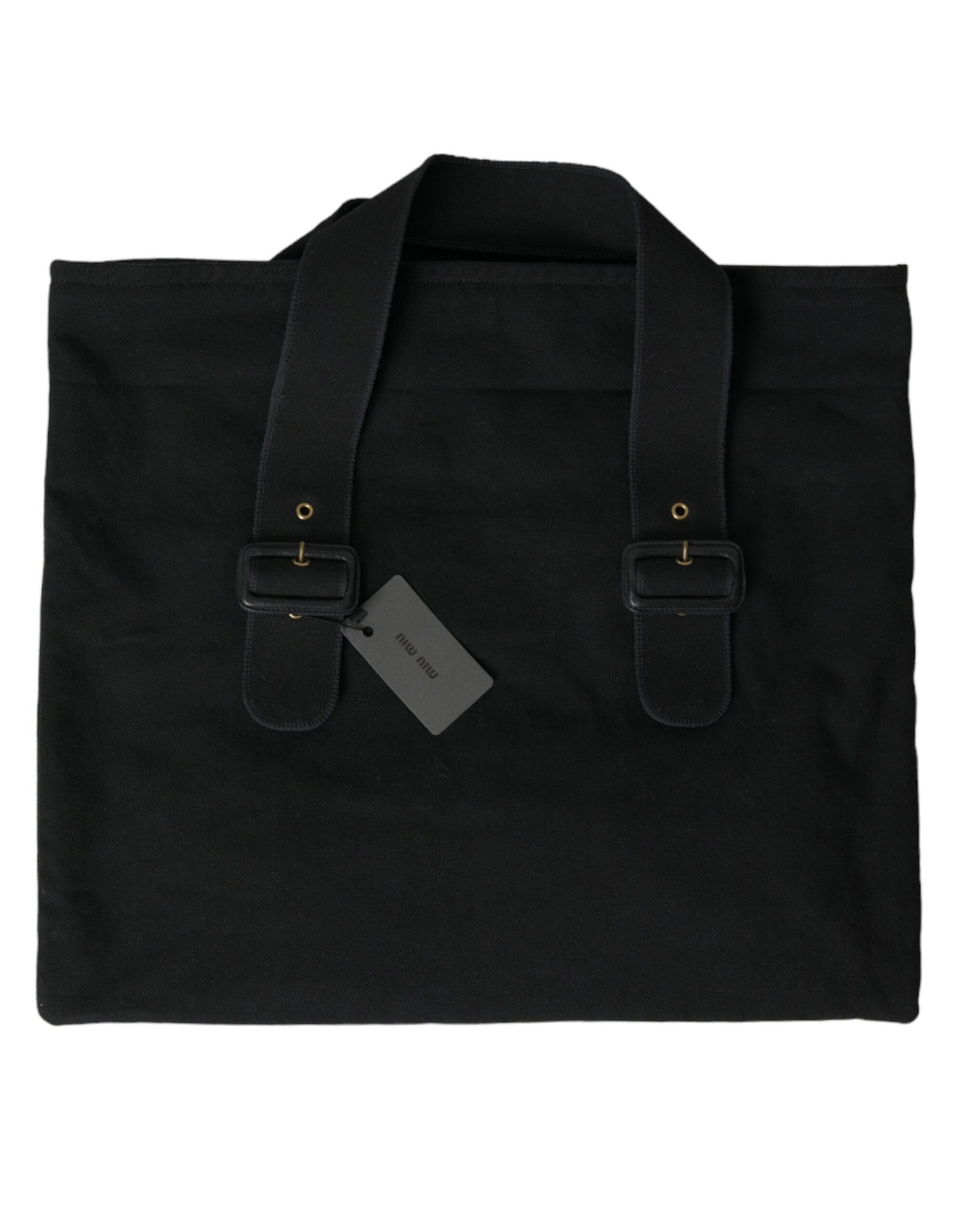 Miu Miu Chic Denim Tote For Everyday Black Elegance