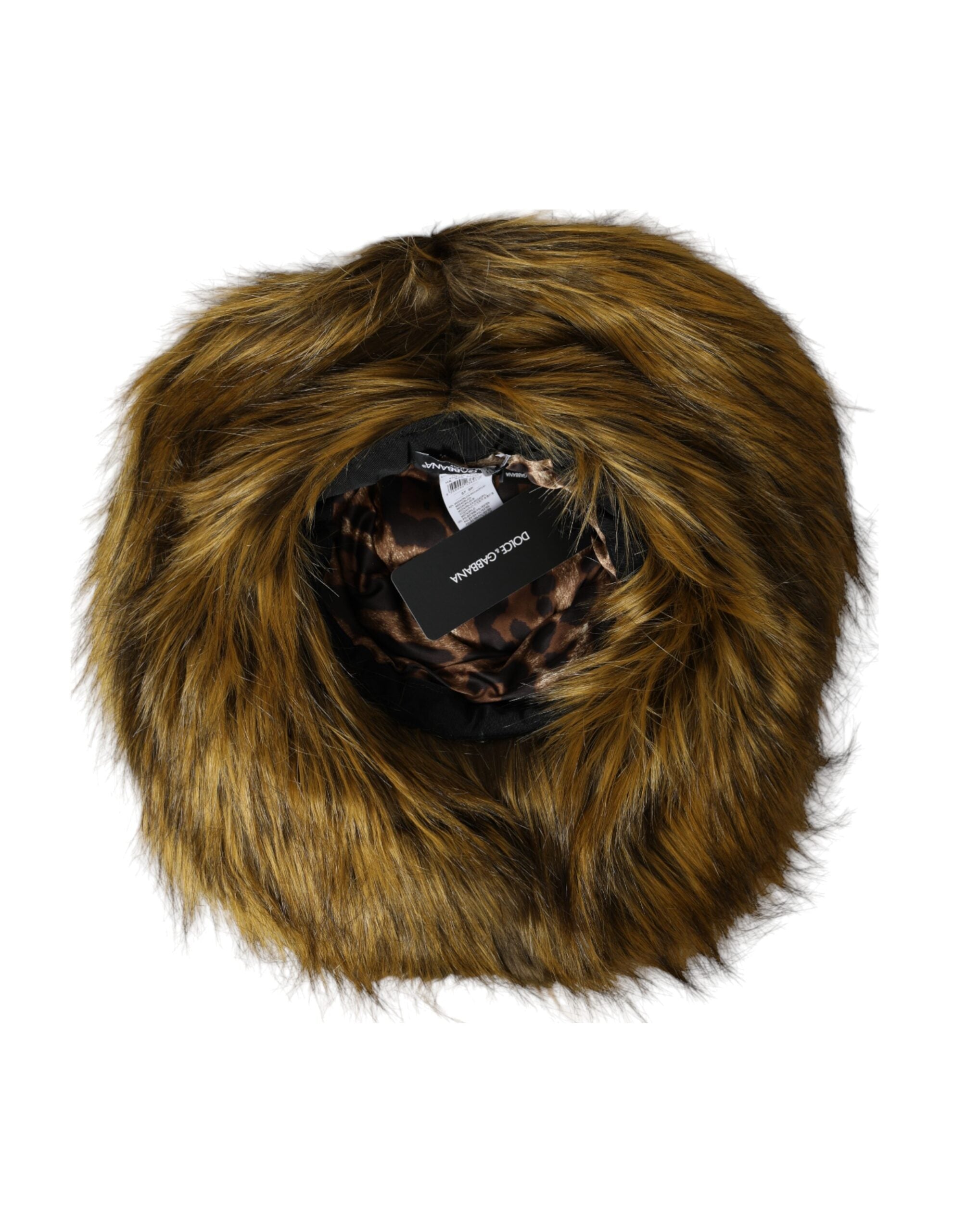 Dolce & Gabbana Modacrylic Faux Fur Bucket Brown Hat