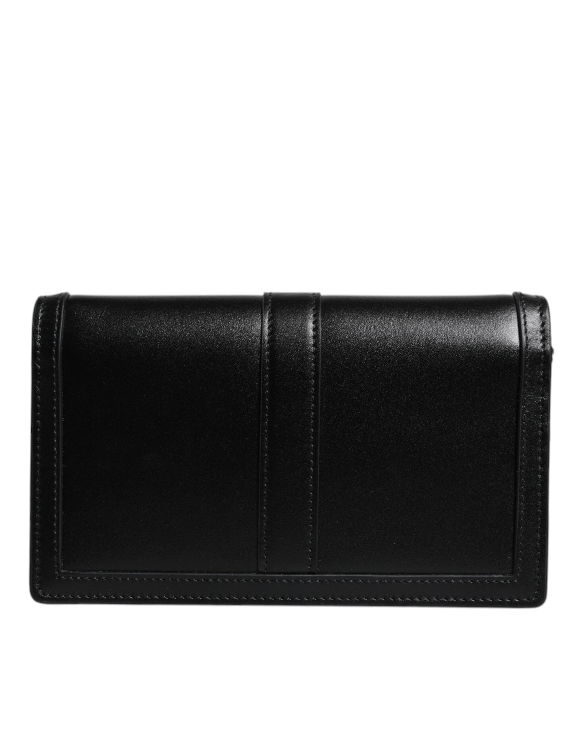 Versace Black Leather Calfskin Chain Strap Shoulder Crossbody Bag