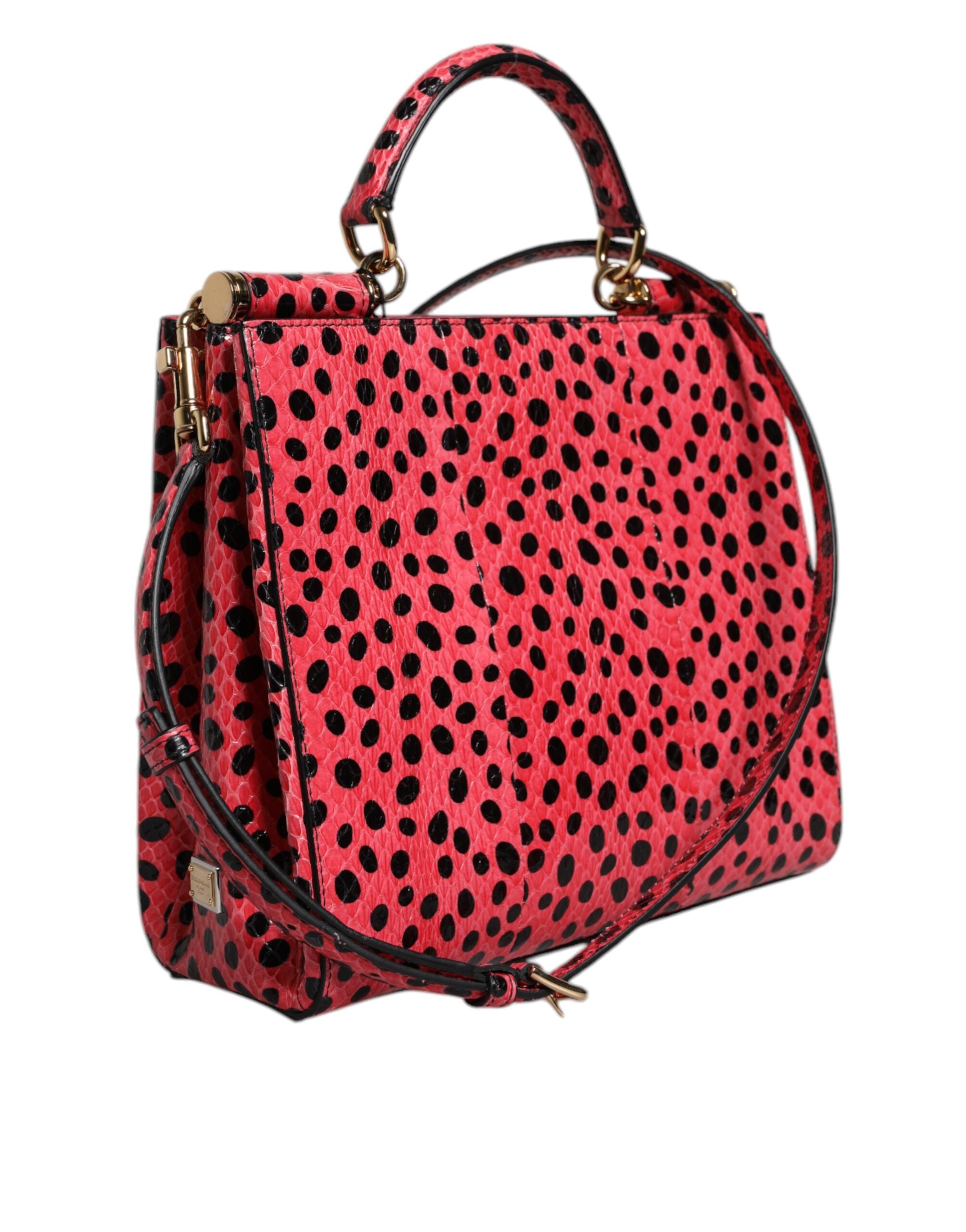 Dolce & Gabbana Pink Leather Exotic Top Handle Tote Crossbody Bag