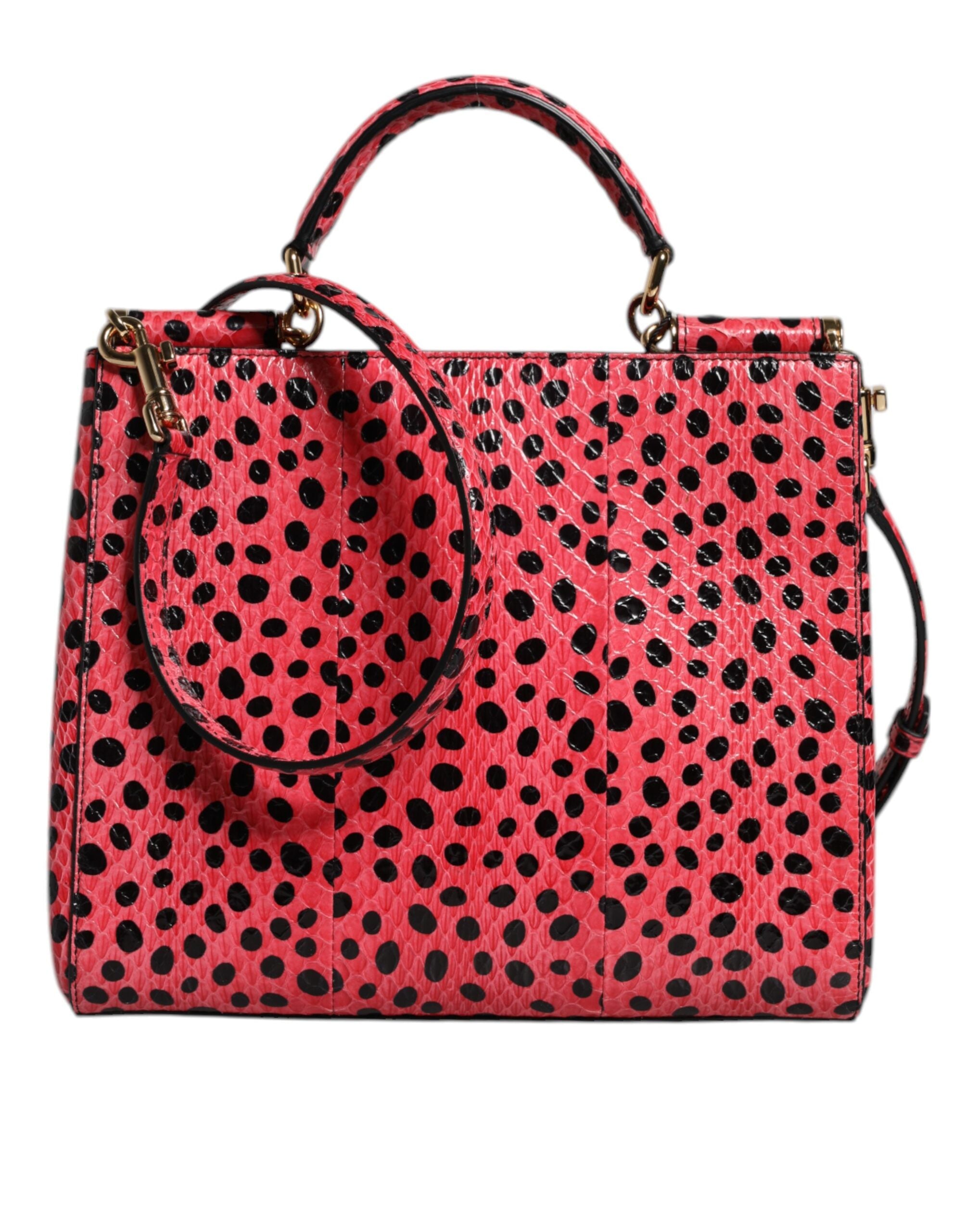 Dolce & Gabbana Pink Leather Exotic Top Handle Tote Crossbody Bag