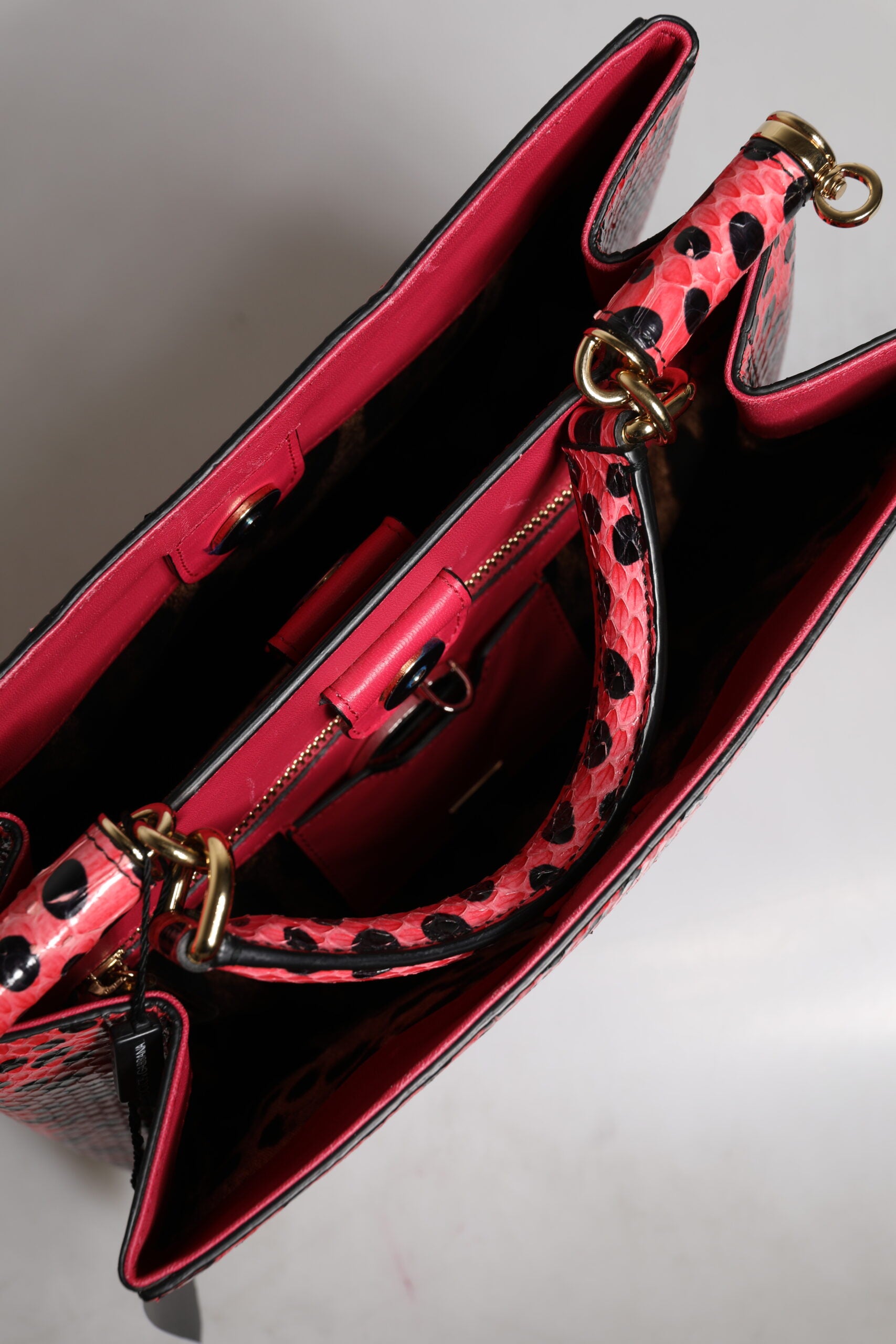 Dolce & Gabbana Pink Leather Exotic Top Handle Tote Crossbody Bag