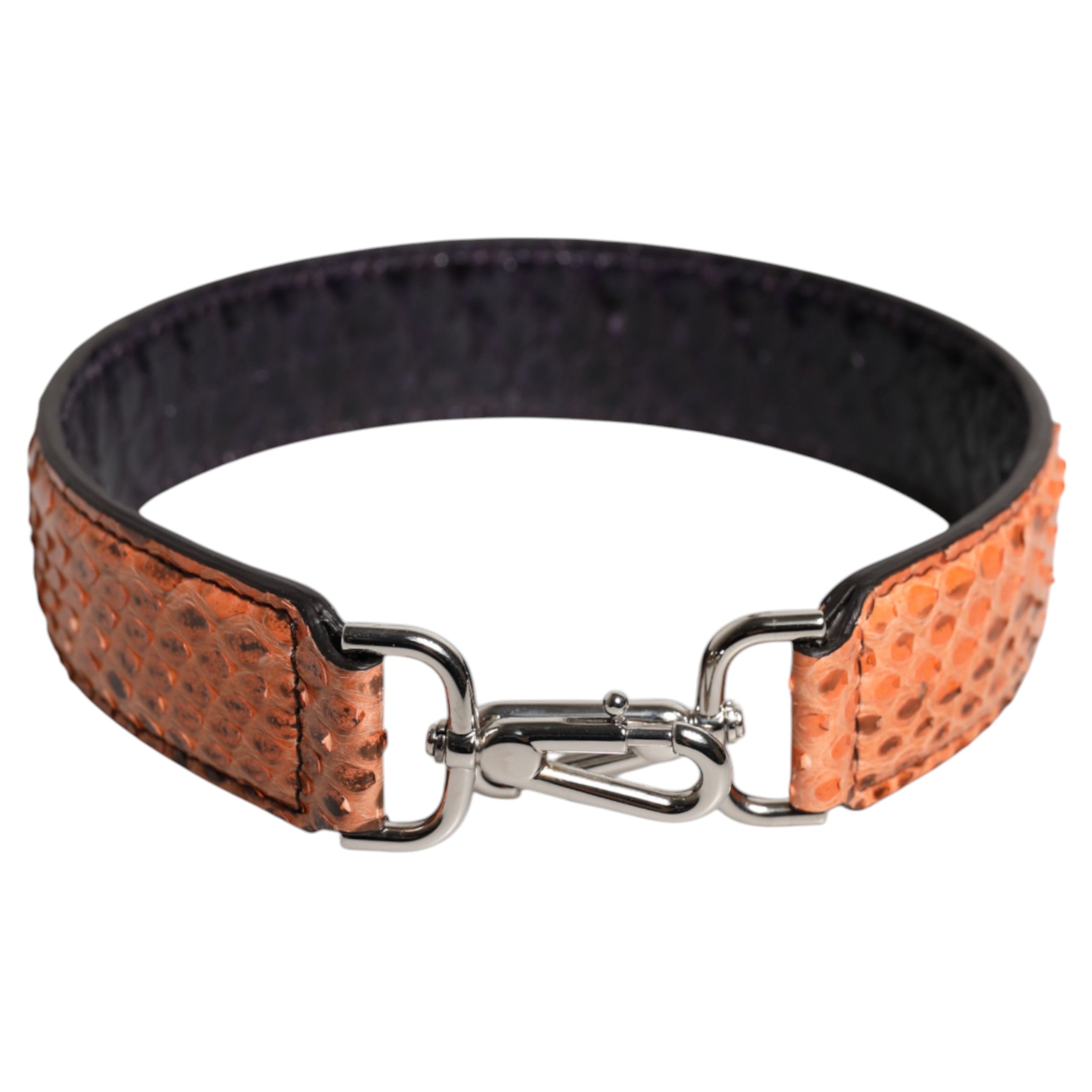 Dolce & Gabbana Black Leather Beige Exotic Bag Shoulder Strap