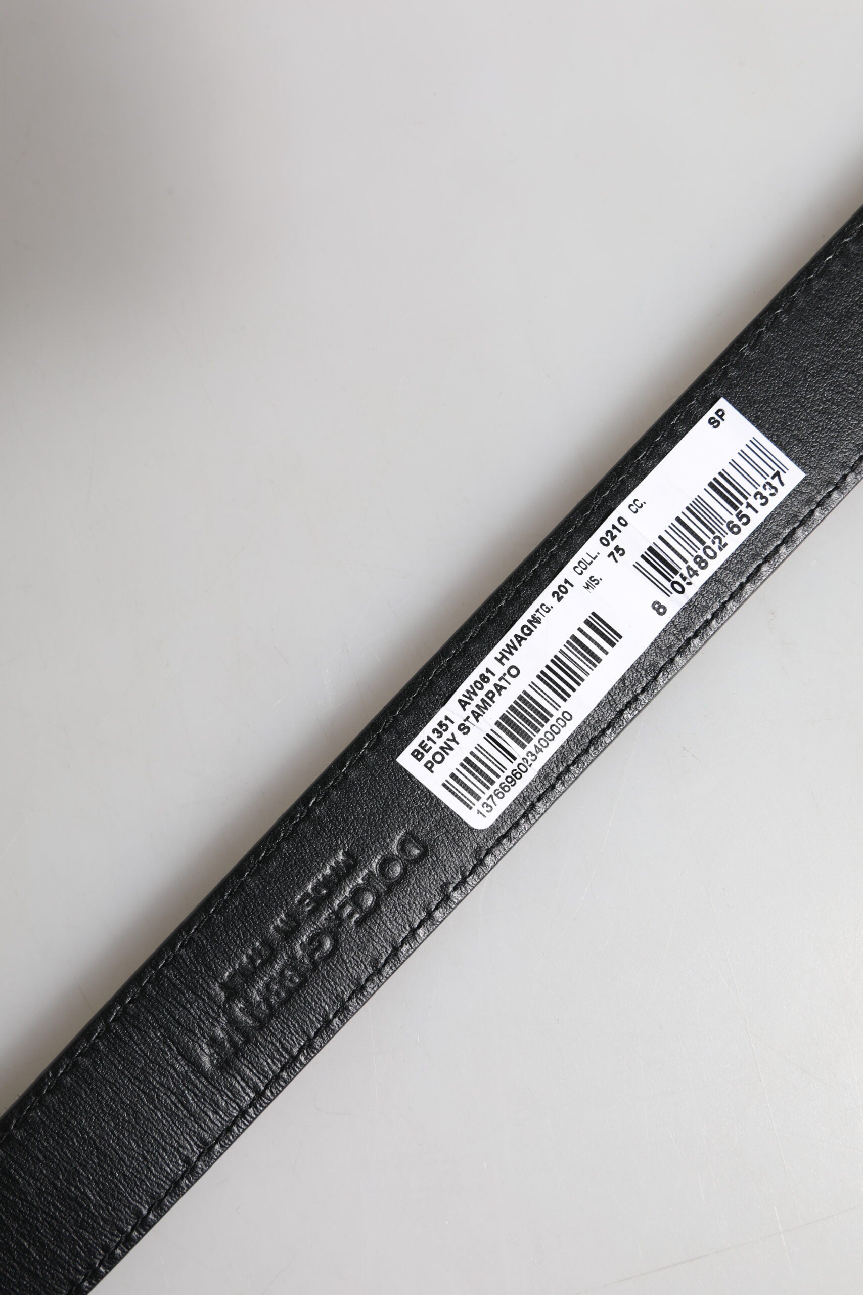 Dolce & Gabbana Black Leather White Pony Waist Buckle Belt