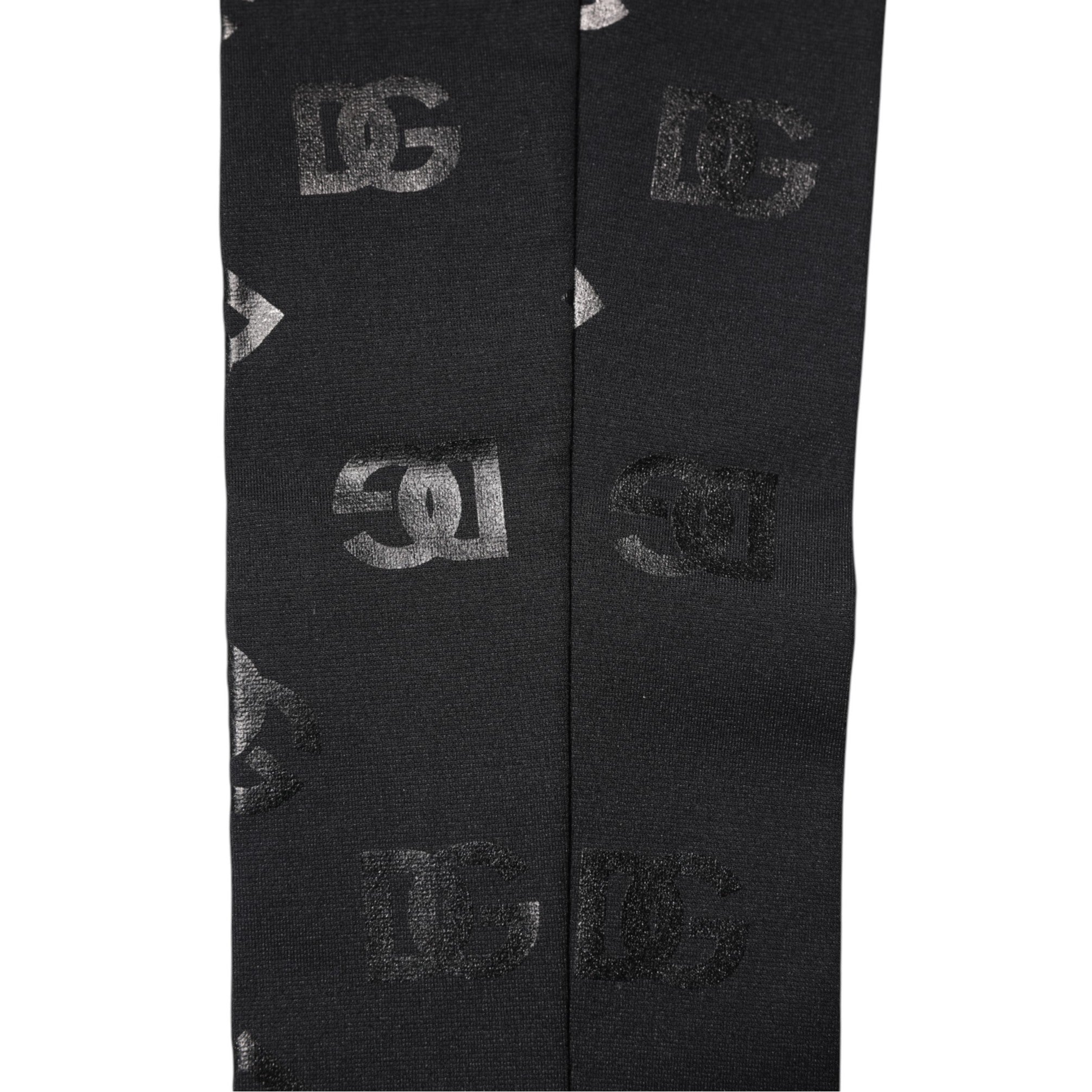Dolce & Gabbana Black Wool Dg Logo Monogram Stretch Arm Sleeves