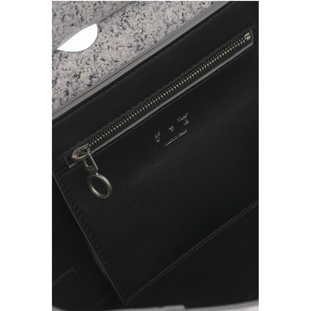 Off-White Leather Gray Tote Bag