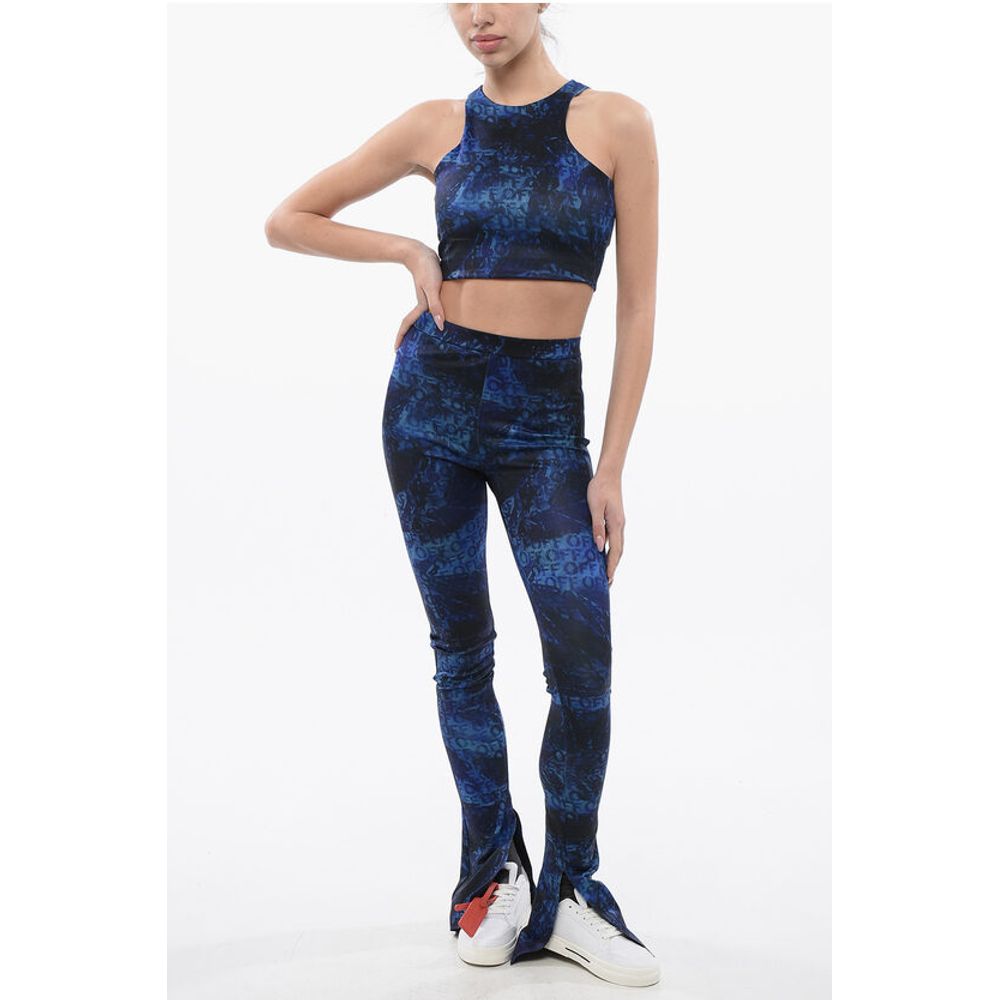 Off-White Printed Leggings With Side Slits