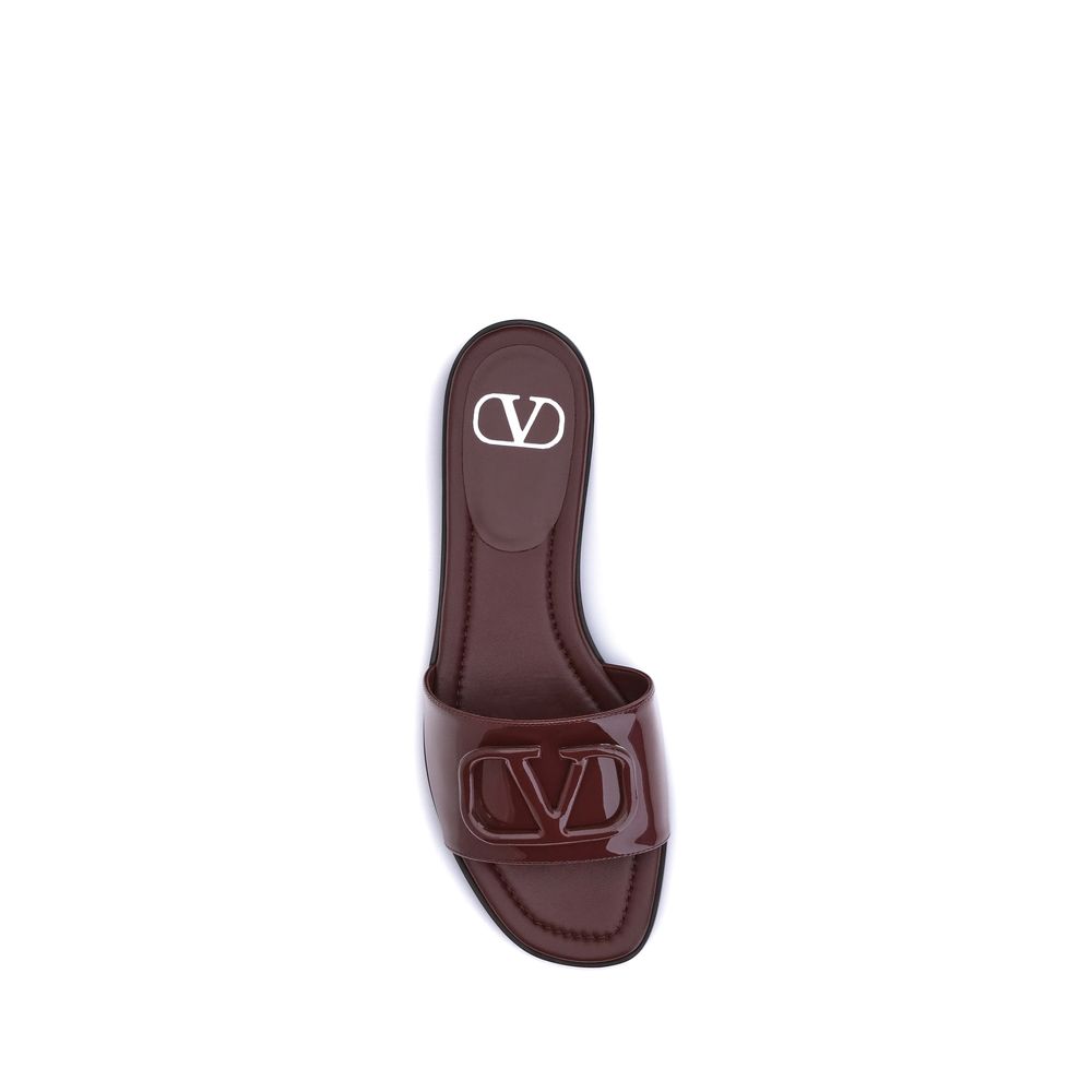 Valentino Garavani Patent Leathe Vlogo Slide Sandals