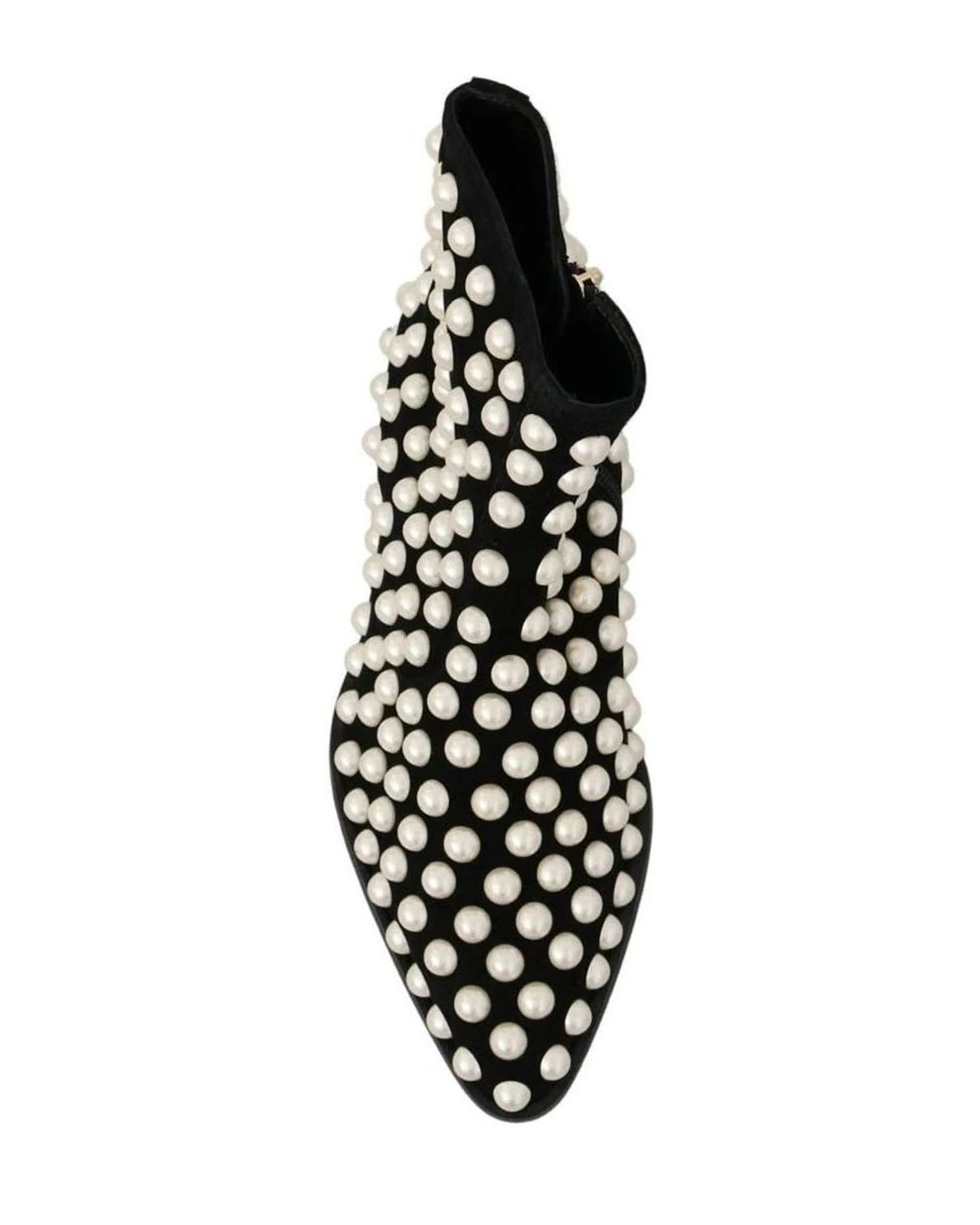 Dolce & Gabbana Pearl Embellished Black Suede Ankle Boots Boots