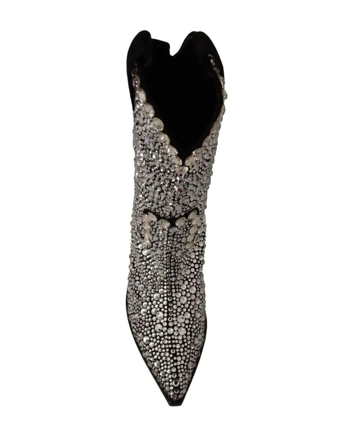 Dolce & Gabbana Black Crystal-Embellished Suede Boots Boots