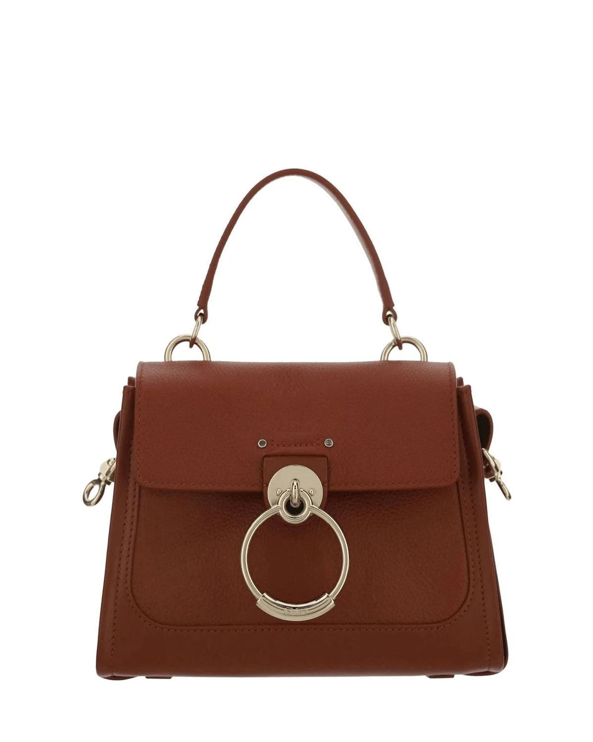Chloé Elegant Brown Sepia Calfskin Shoulder Handbag Shoulder Bags