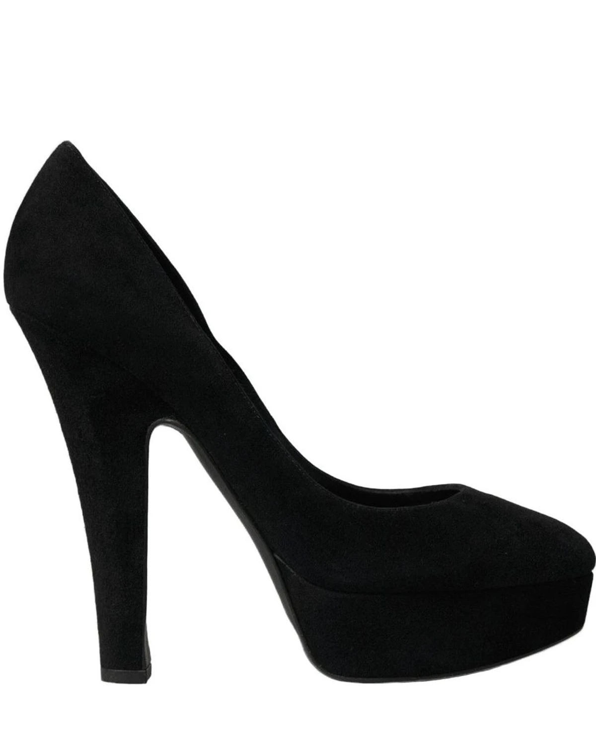 Dolce & Gabbana Black Suede Heeled Pumps Sophistication Heels