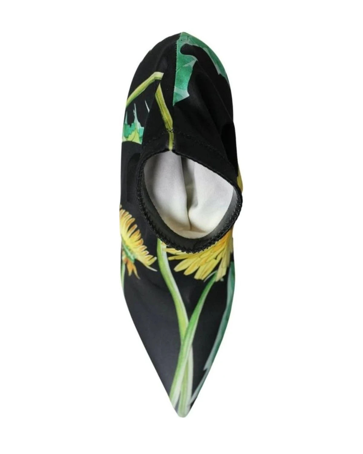Dolce & Gabbana Black Floral Jersey Stretch Ankle Boots Shoes Boots