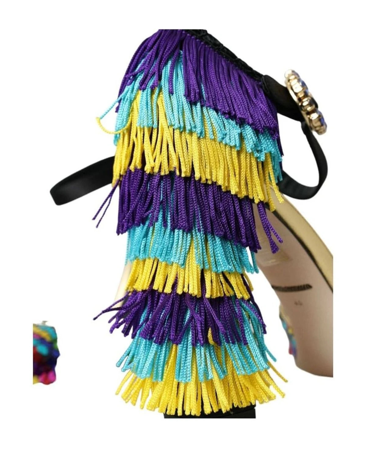 Dolce & Gabbana Multicolor Sequin Crystal Mary Jane Shoes Heels