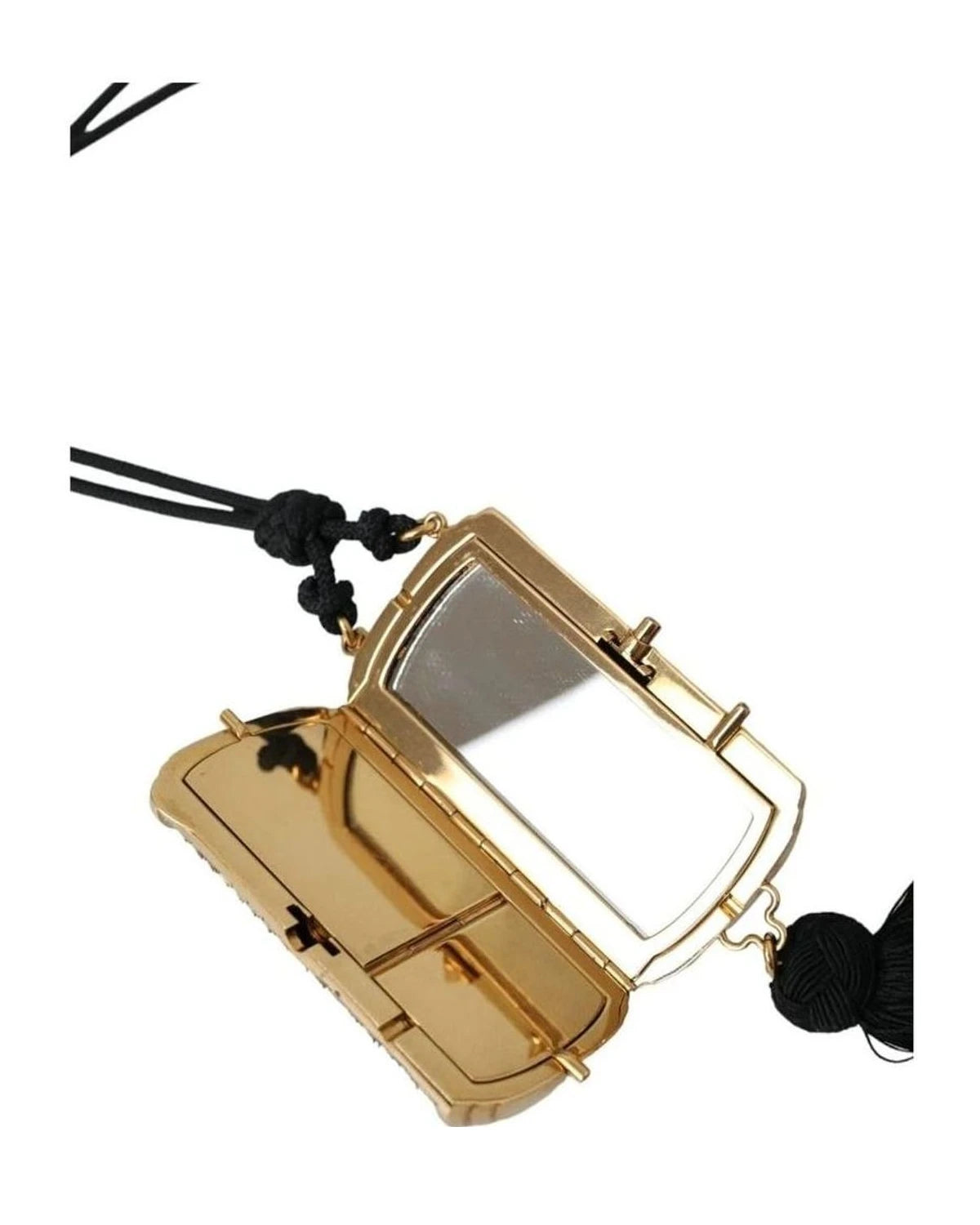Dolce & Gabbana Beige Exotic Leather Mini Mirror Tassel Make Up Holder Bag Clutch Bags