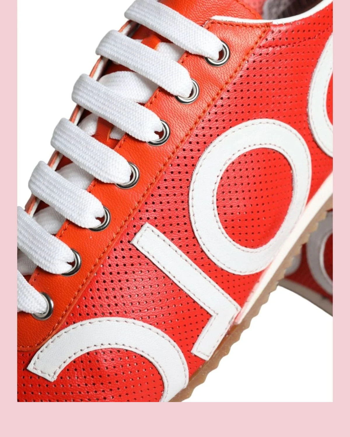 Dolce & Gabbana Red Leather Logo Casual Sneakers Shoes Sneakers