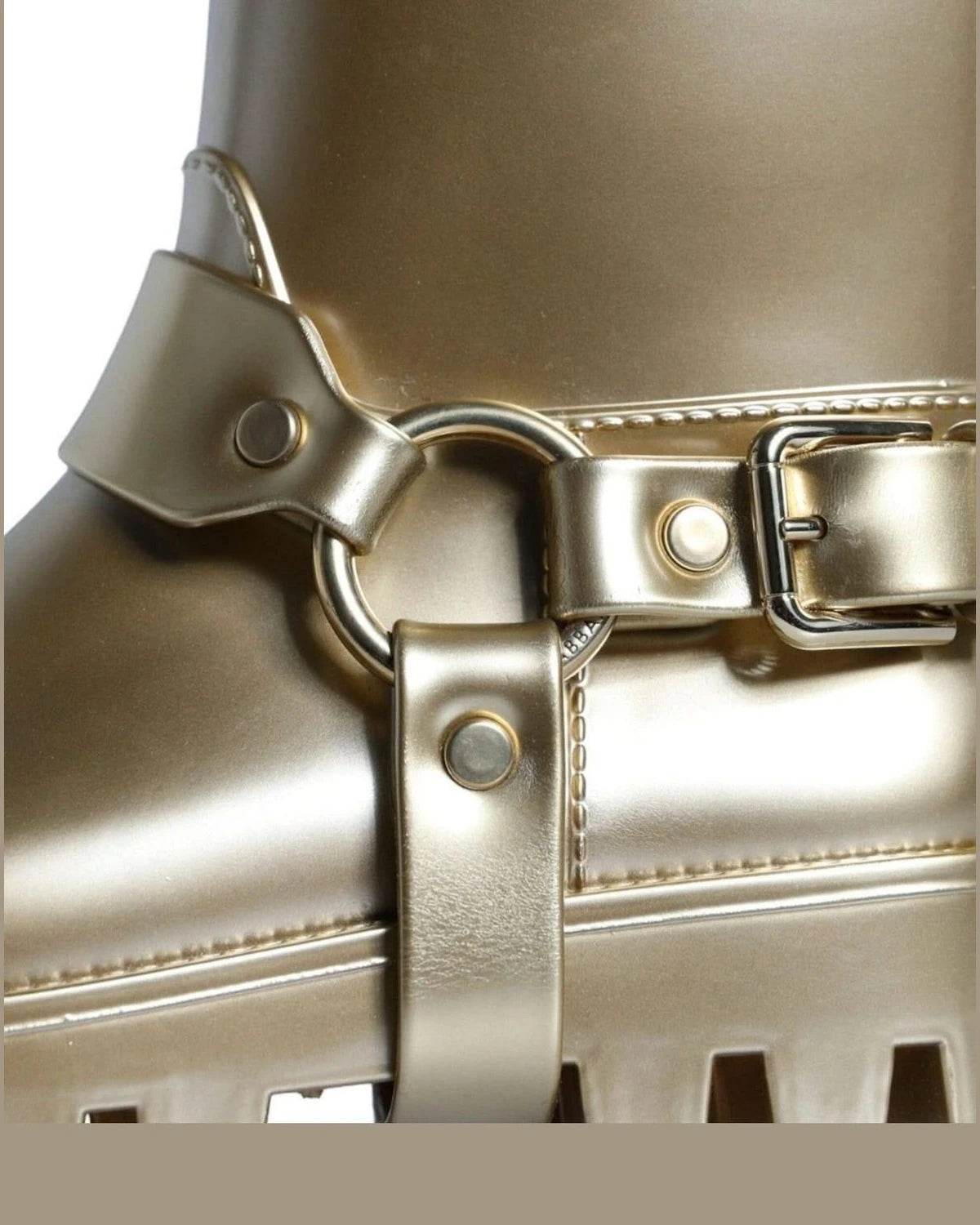 Dolce & Gabbana Gold Metallic Rubber Pvc Rain Boots Shoes Boots