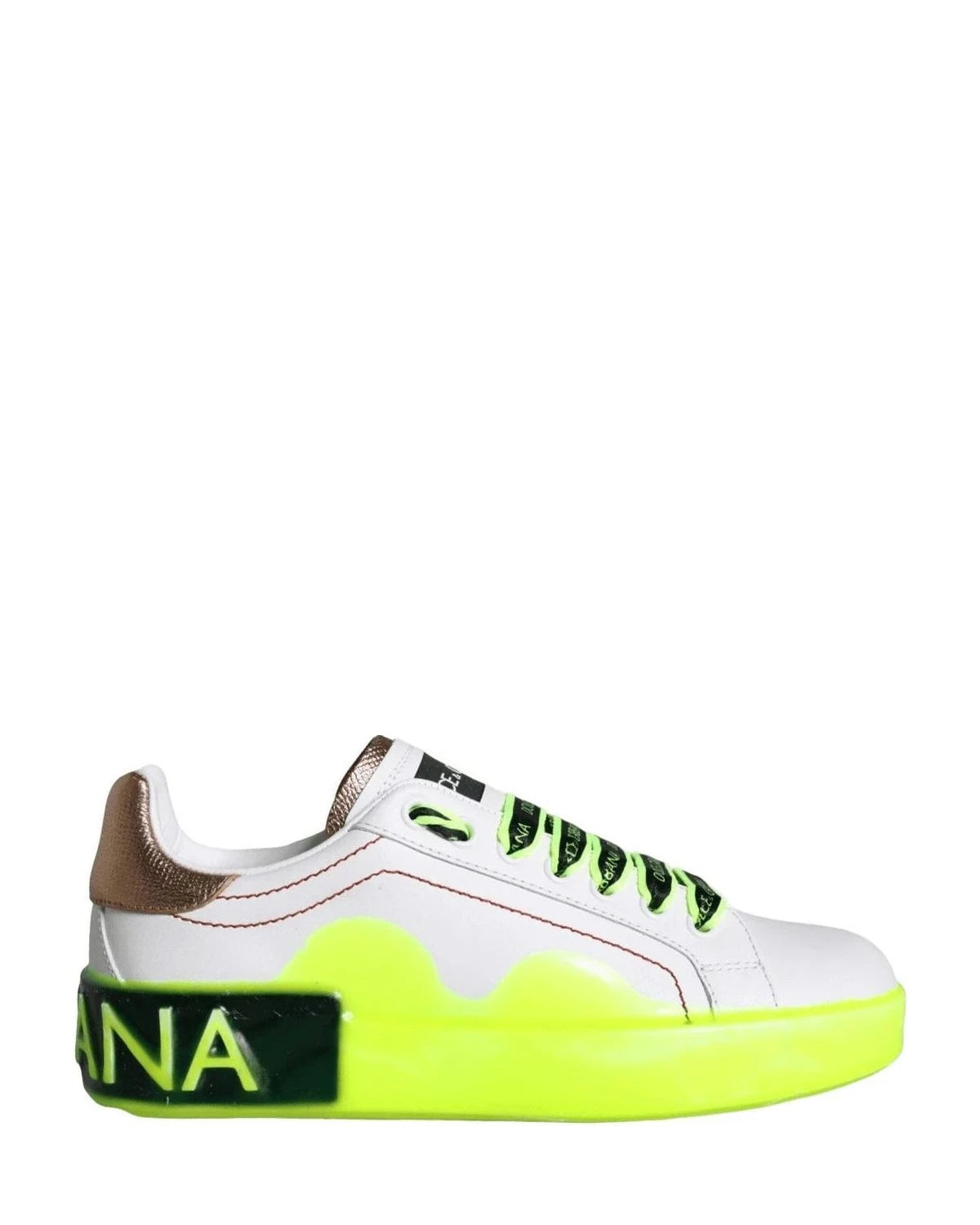 Dolce & Gabbana White Leather Portofino Low Top Sneakers Shoes Sneakers