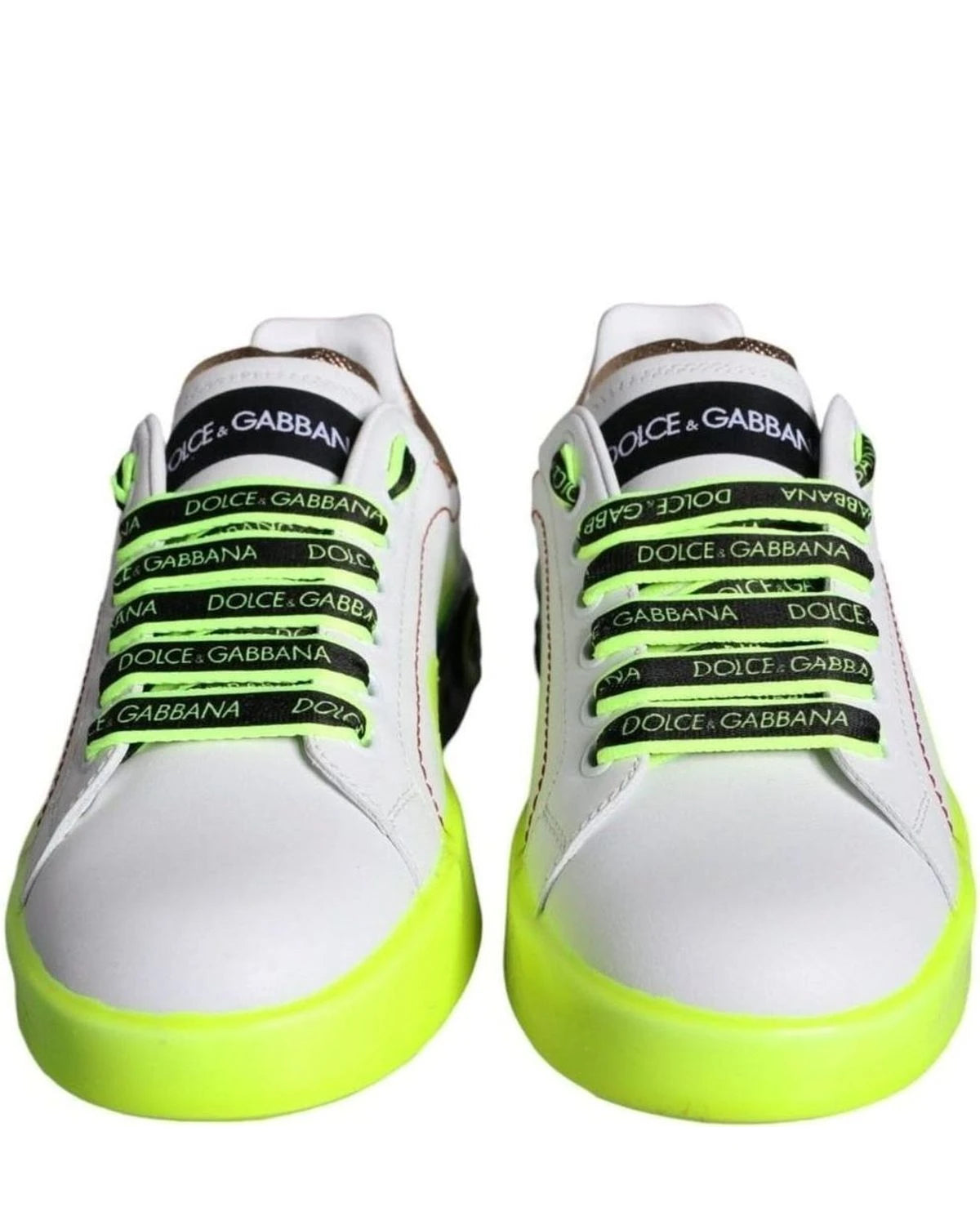Dolce & Gabbana White Leather Portofino Low Top Sneakers Shoes Sneakers