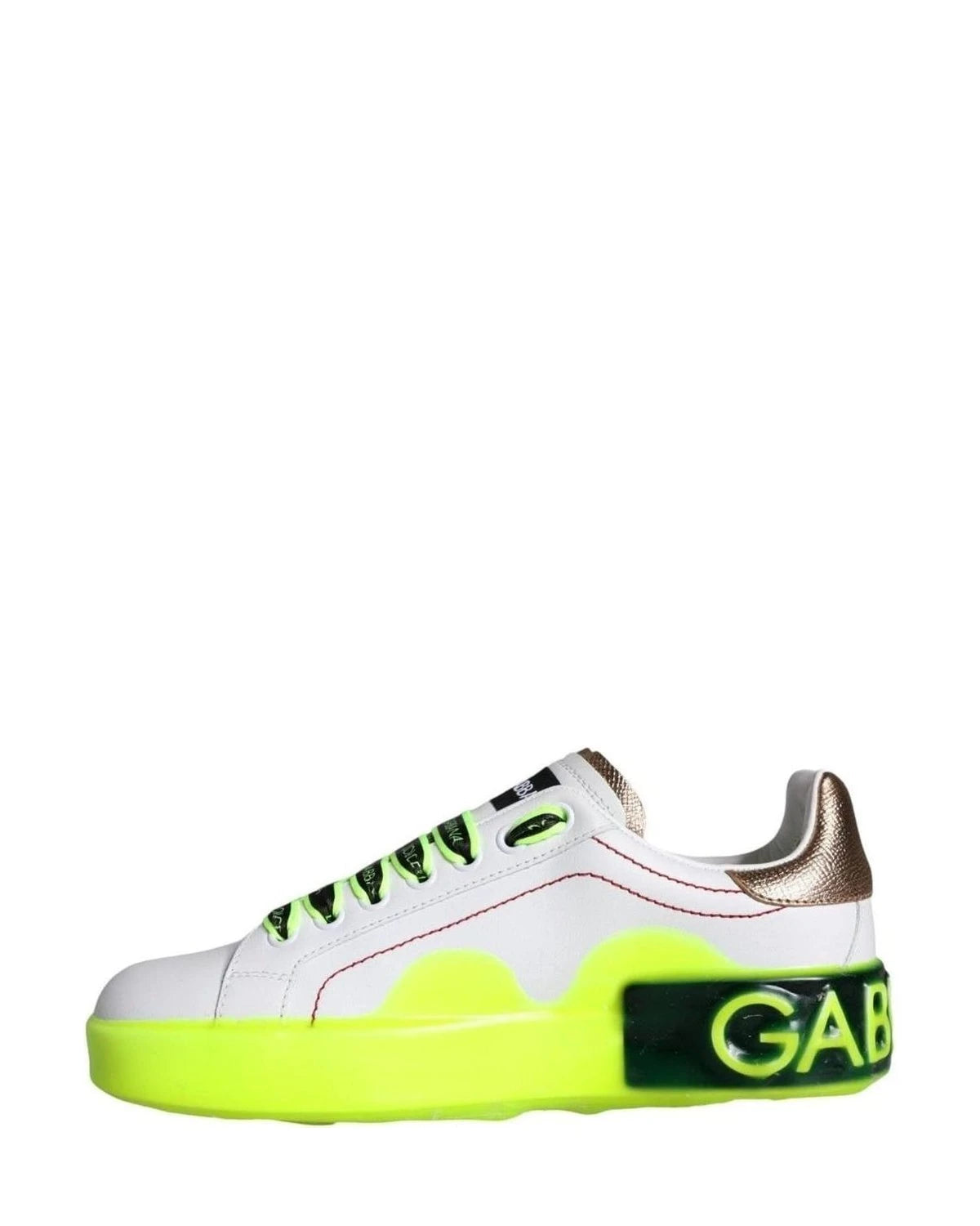 Dolce & Gabbana White Leather Portofino Low Top Sneakers Shoes Sneakers