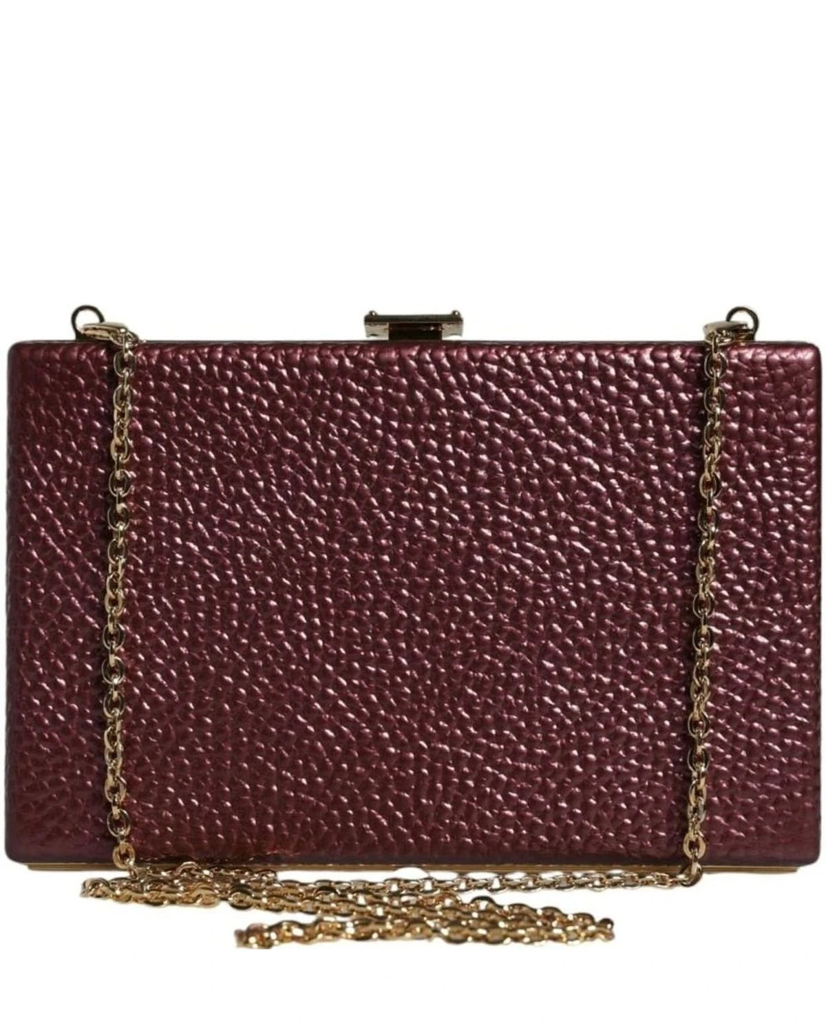 Dolce & Gabbana Leather Clutch Evening Crossbody Maroon Bag Clutch Bags