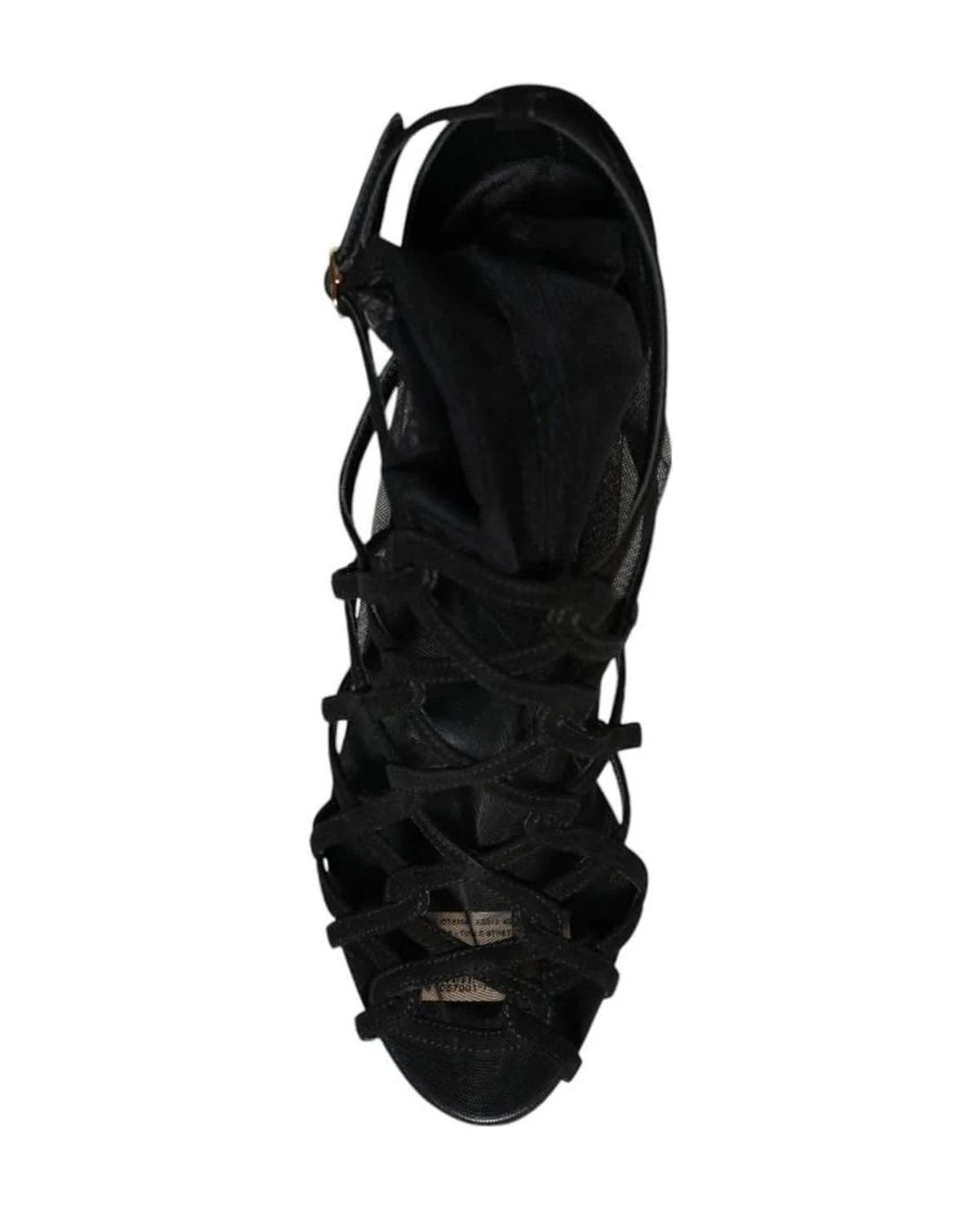 Dolce & Gabbana Black Tulle Stretch Heels Sandals Shoes Heels