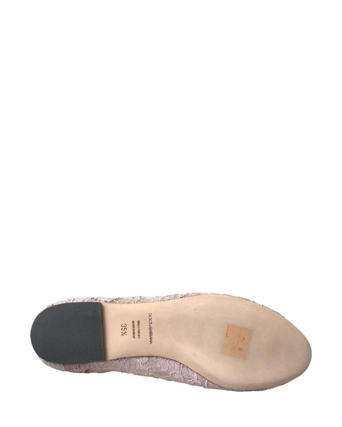 Dolce & Gabbana Pink Lace Crystal Ballet Flats Loafers Shoes Flats