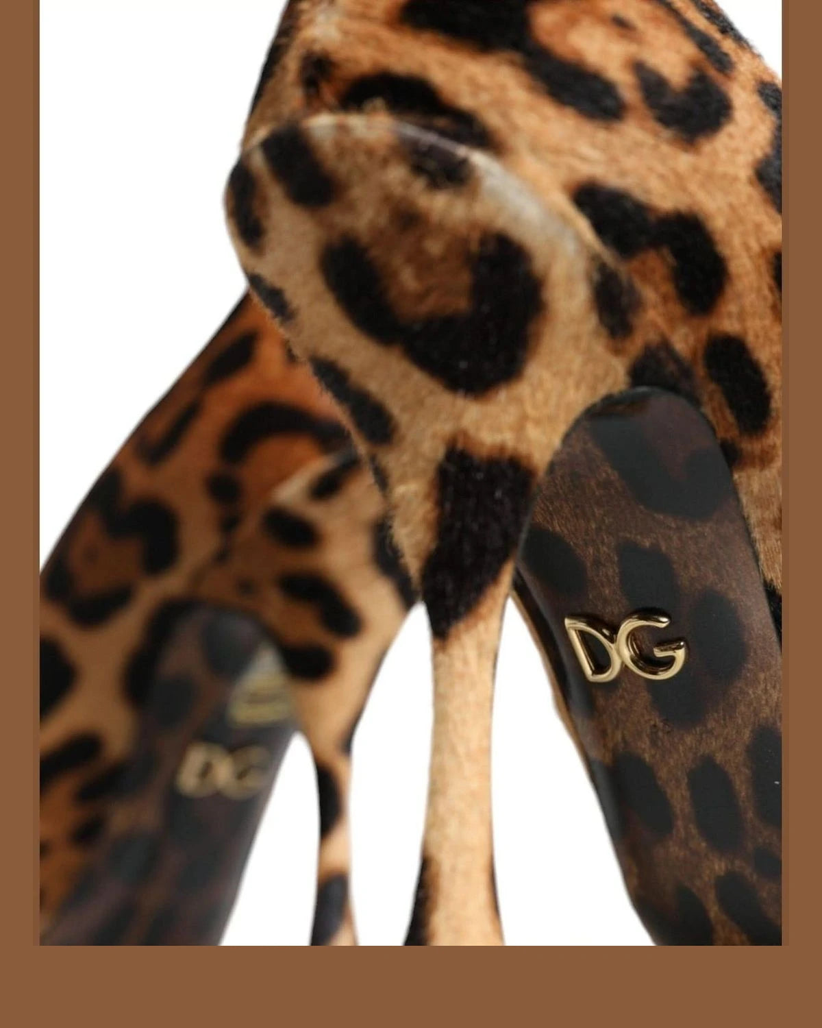Dolce & Gabbana Brown Leopard Calf Hair Heels Pumps Shoes Heels