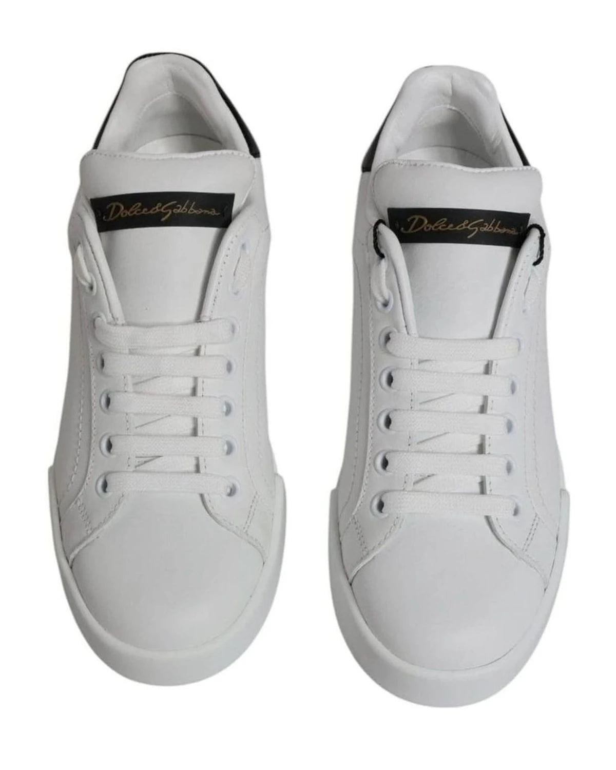 Dolce & Gabbana White Leather Classic Low Top Sneakers Shoes Sneakers