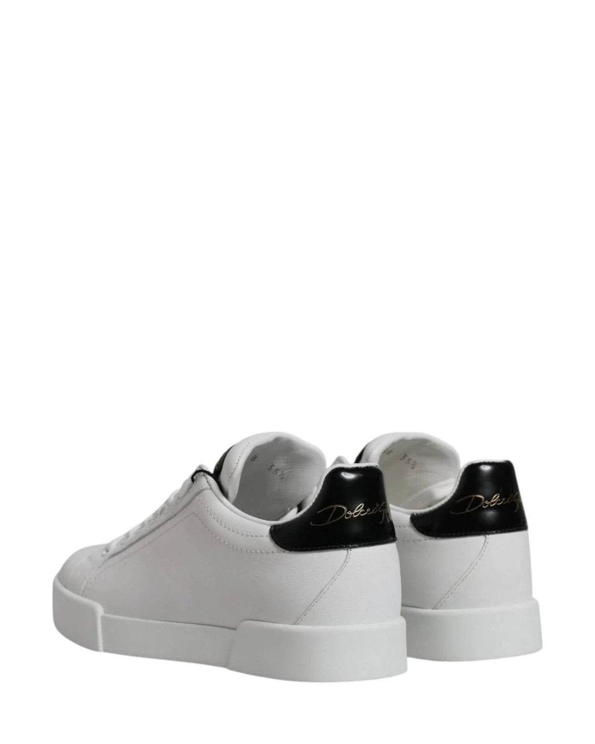 Dolce & Gabbana White Leather Classic Low Top Sneakers Shoes Sneakers
