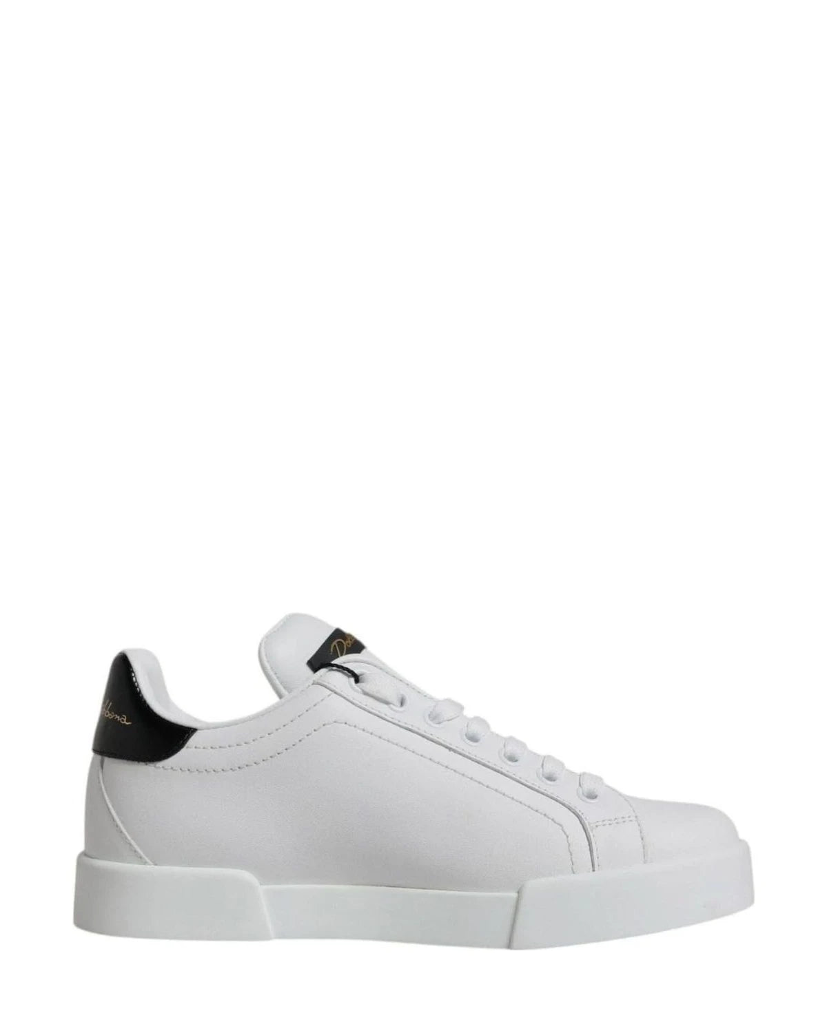 Dolce & Gabbana White Leather Classic Low Top Sneakers Shoes Sneakers
