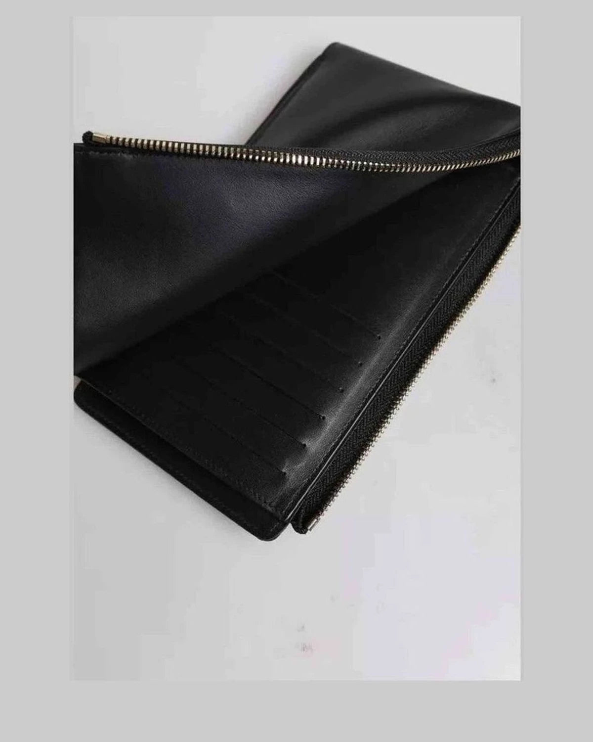 Dolce & Gabbana Black Leather Logo Plaque Neck Strap Card Coin Wallet Wallets