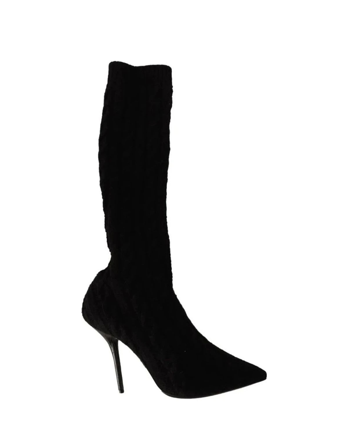 Dolce & Gabbana Black Elegant Stretch Sock Boots Boots